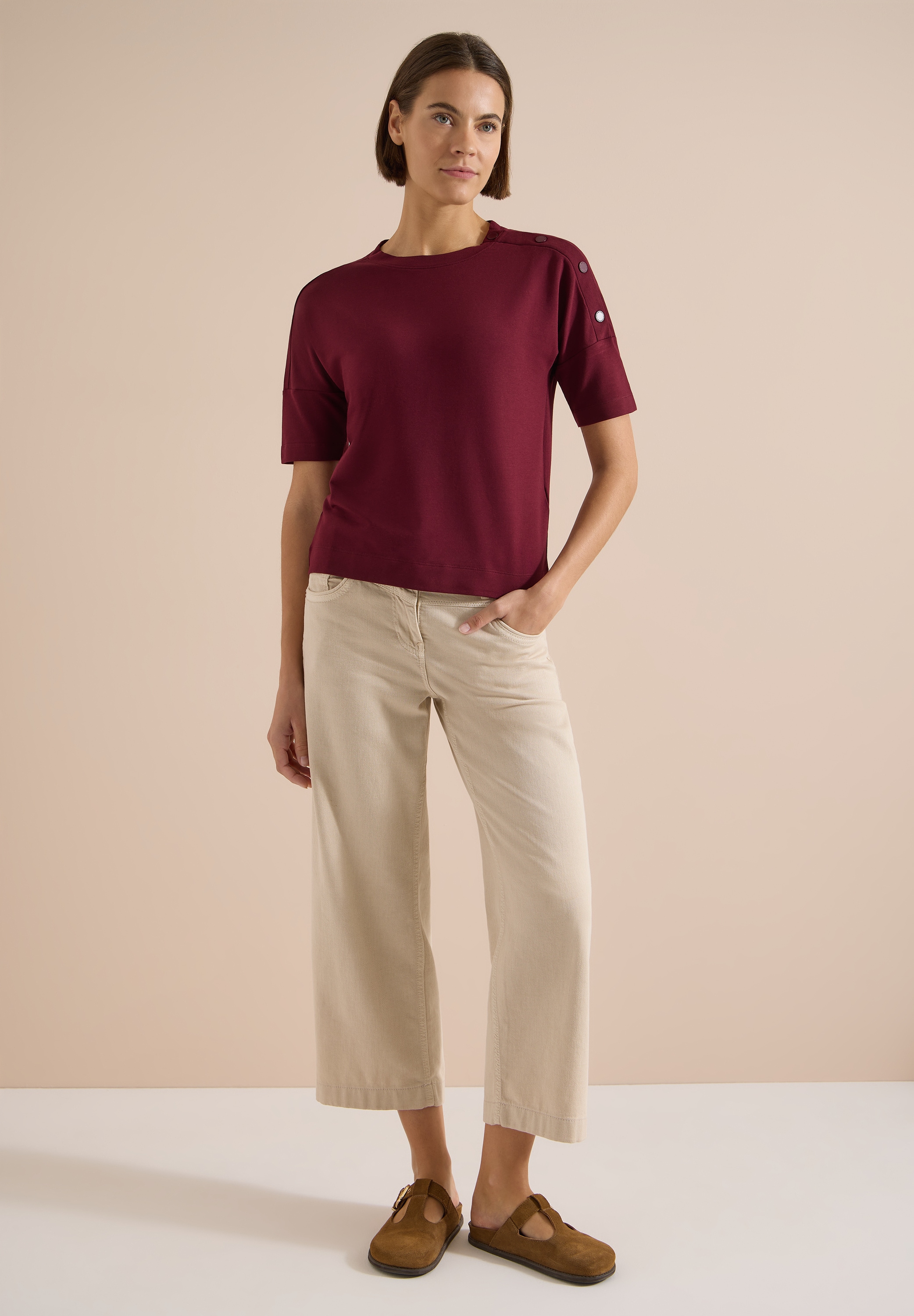 Cecil T-Shirt mit Knopf Details