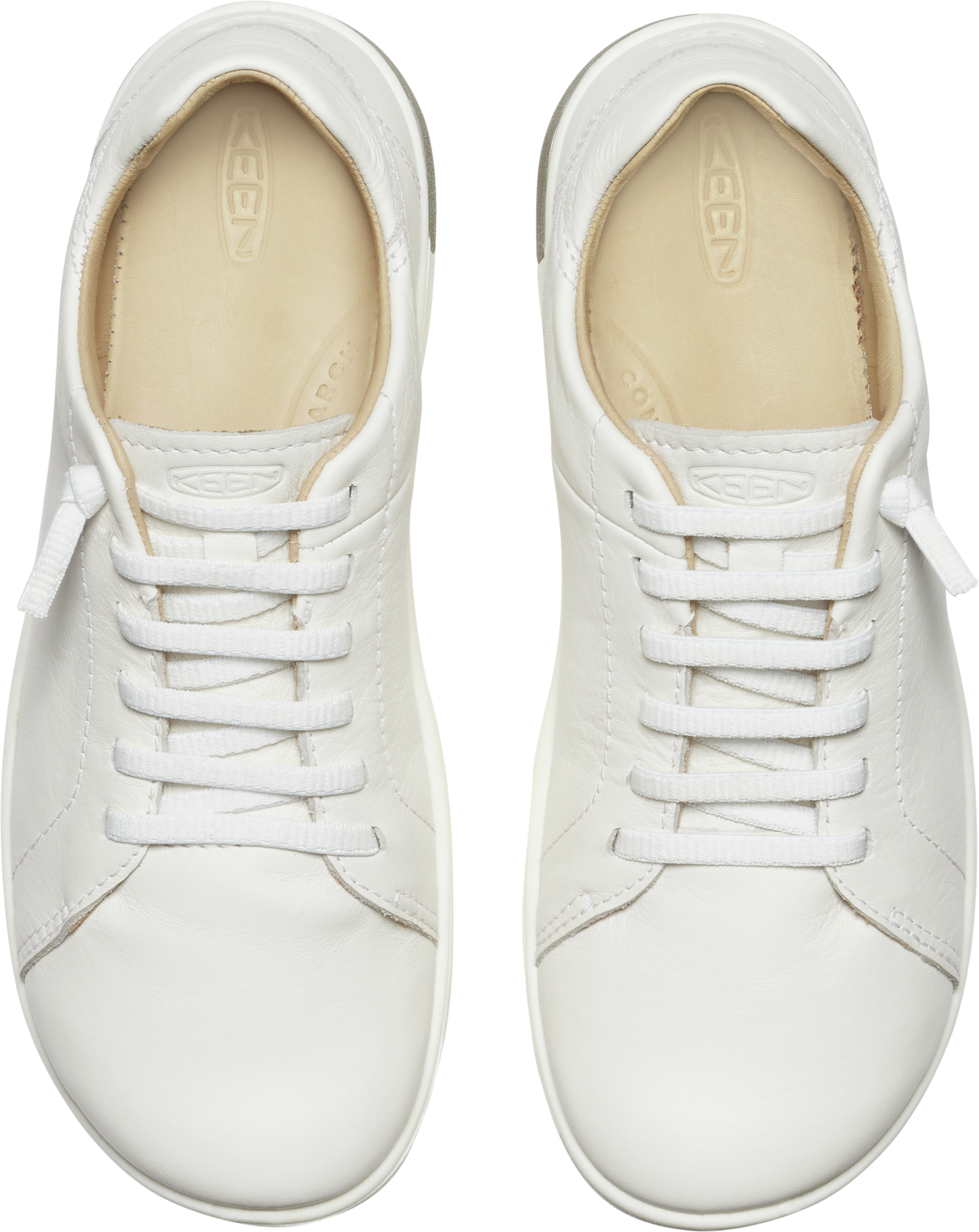 Barfußschuh KEEN "KNX LACE", Damen, Gr. 40,5, weiß (star weiß, star weiß), Leder, Schuhe Halbschuh Barfußschuh Schnürschuh 3