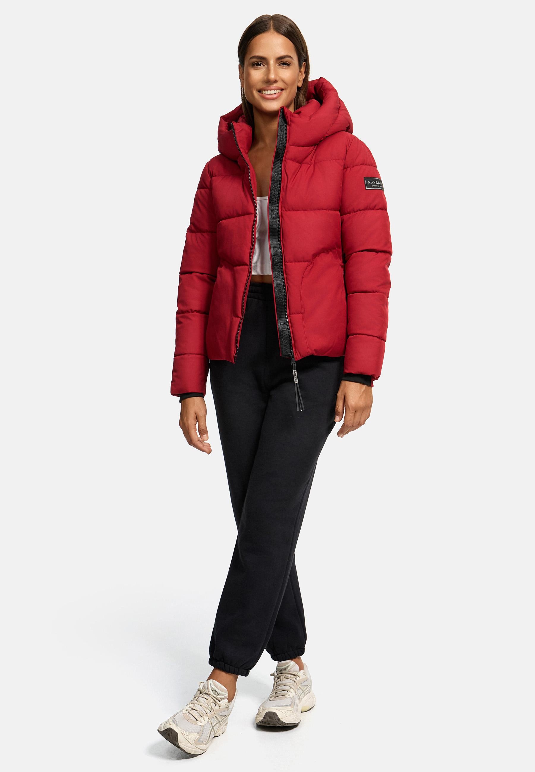 Navahoo Steppjacke »Lachperle XIV«, mit Kapuze, Kurze gesteppte Damen Winterjacke mit hohem Kragen und Kapuze
