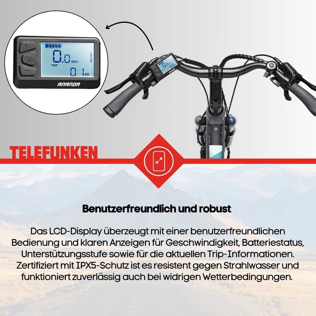 Telefunken E-Bike »Expedition XC940«, 24 Gang, Shimano, Acera, Heckmotor 250 W, (ca. 100 km Reichweite-hydraulische Scheibenbremsen-Straßenzulassung), Trekking Elektrofahrrad, Damen, 28 Zoll, 36 V 417,6 Wh Akku, Pedelec