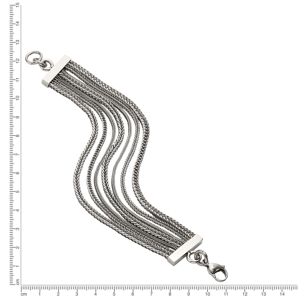 Zeeme Armband »Edelstahl 18,5cm 7-reihig«