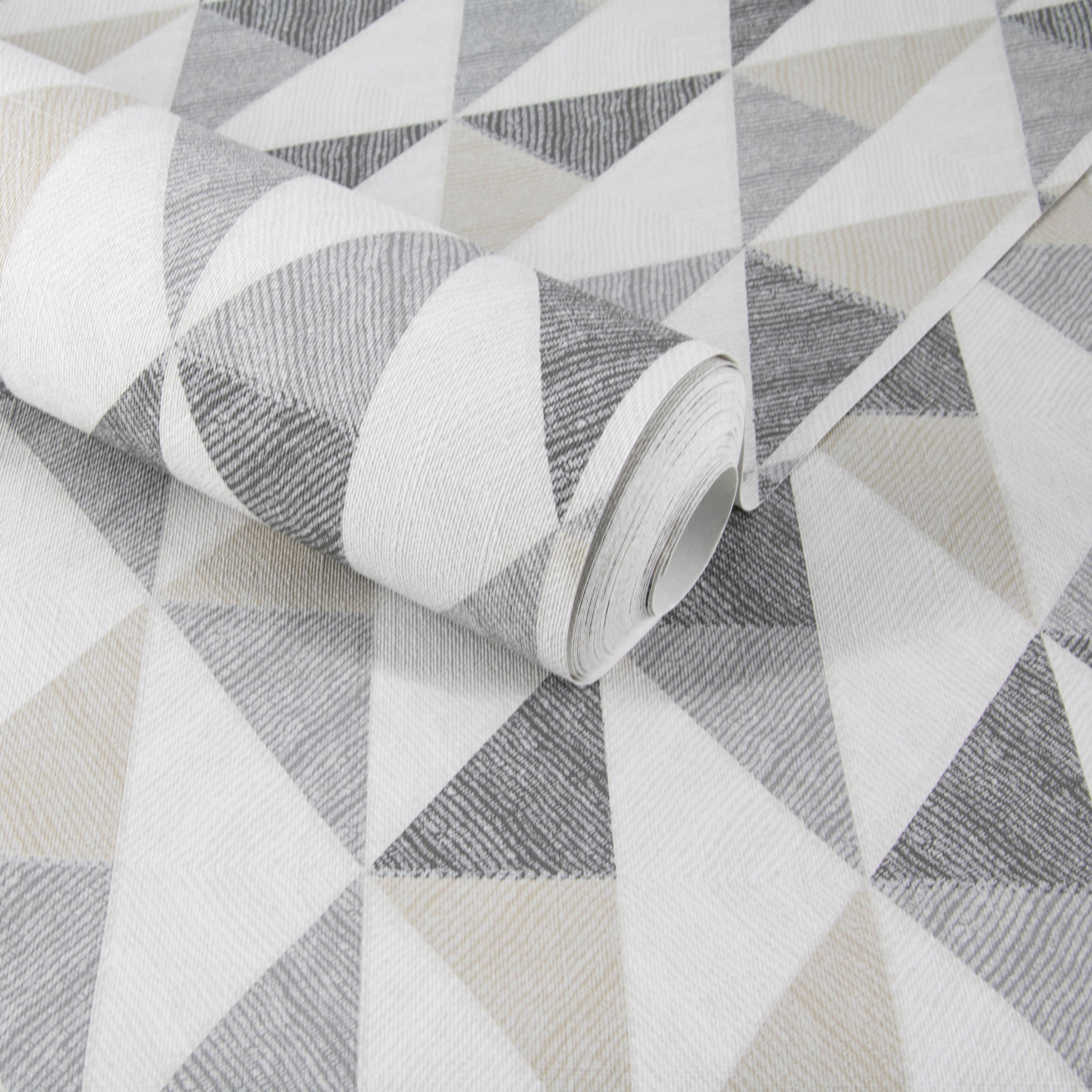 WOW Vliestapete »Geometrisch Leinen«, geometrisch, Grau/Weiß - 1005x52 cm