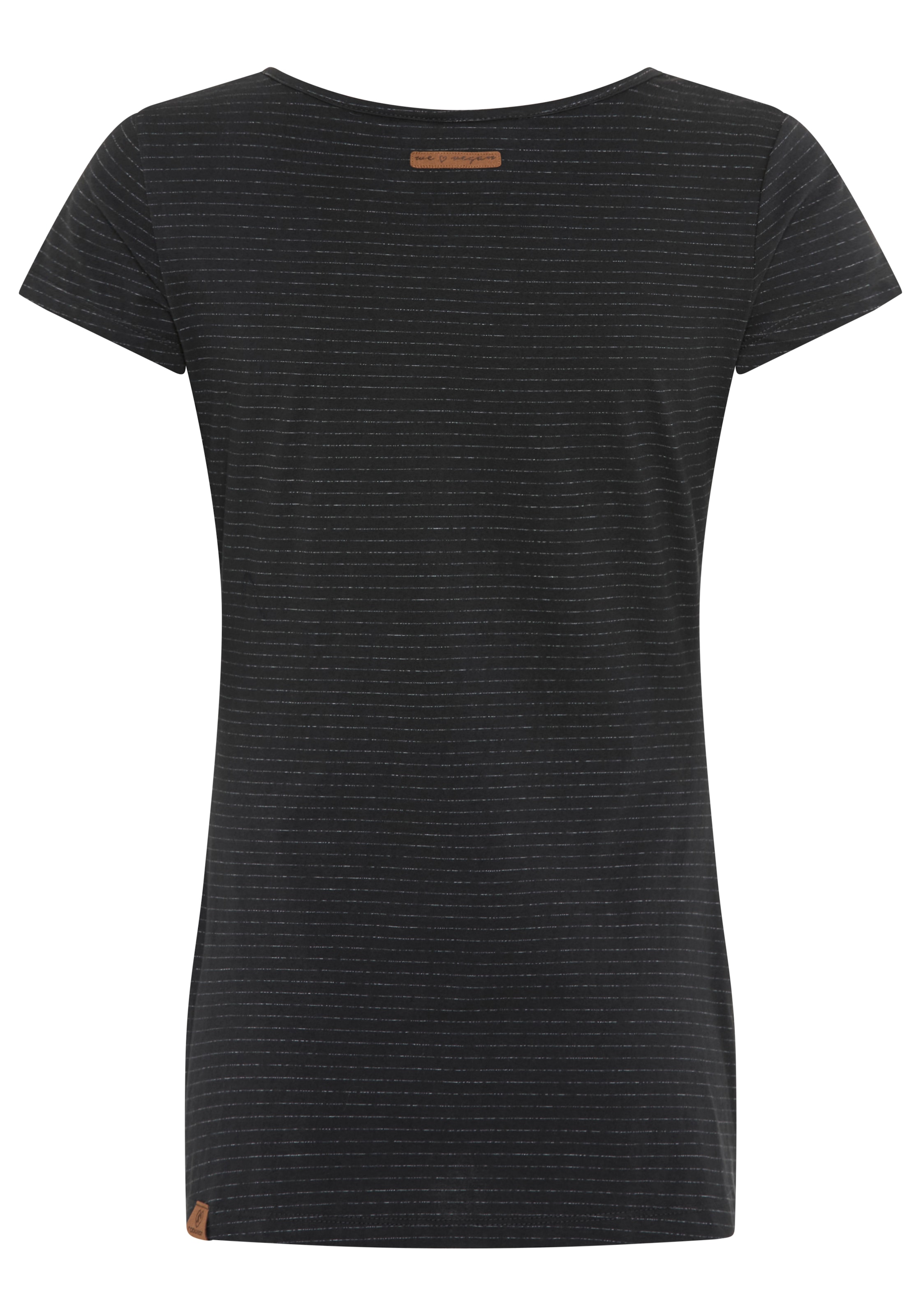 Ragwear Kurzarmshirt »MINT STRIPES O« mit Logoschriftzug und Zierknopf in Holzoptik