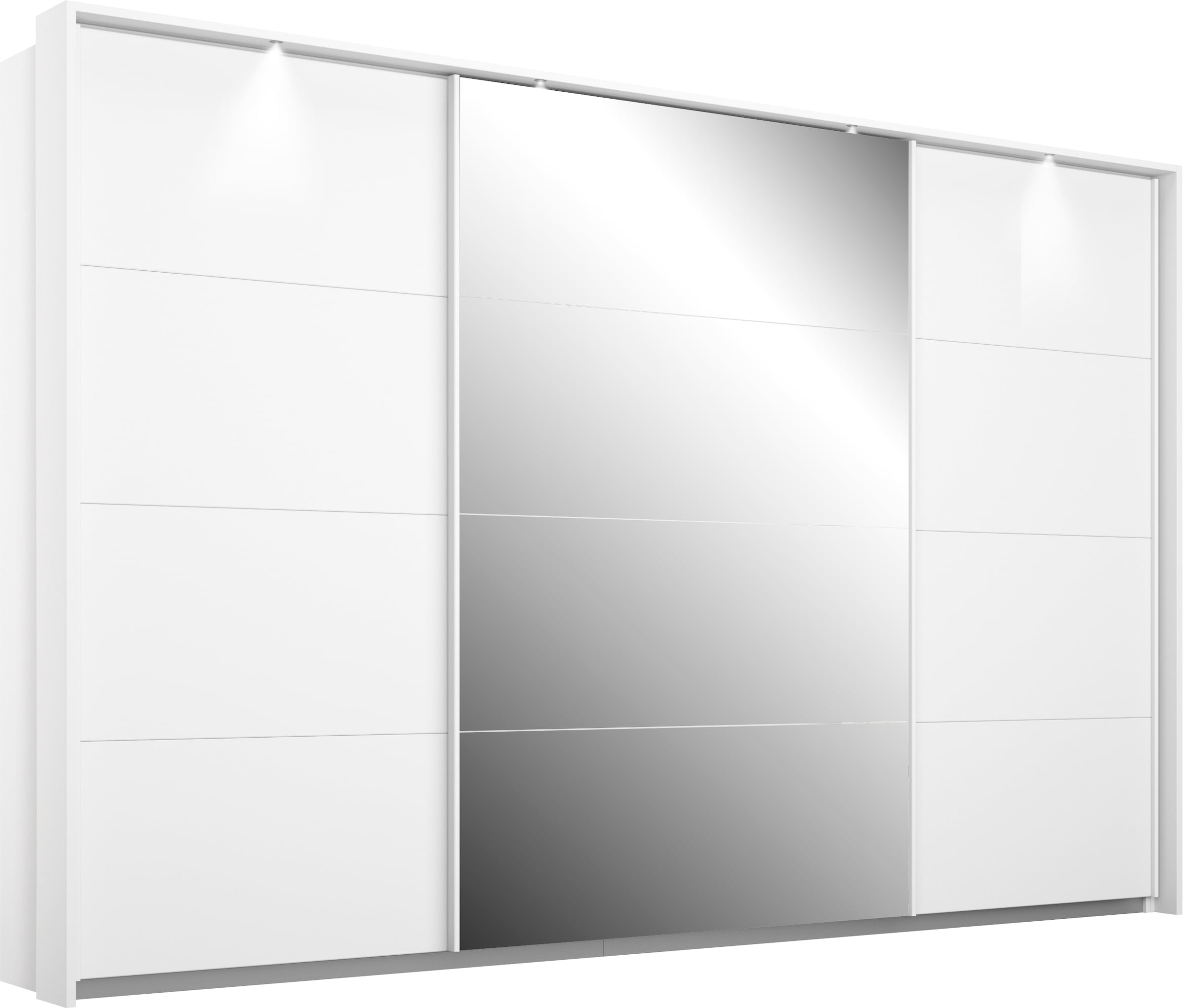 rauch Schwebetürenschrank "Kleiderschrank Schrank Garderobe Schlafzimmerschrank Ankleide KEPAN" optional mit Beleuchtung, Breiten: 211-368 cm, Höhen 213/233 cm, inkl. Schubladeneinsatz und Passepartout MADE IN GERMANY