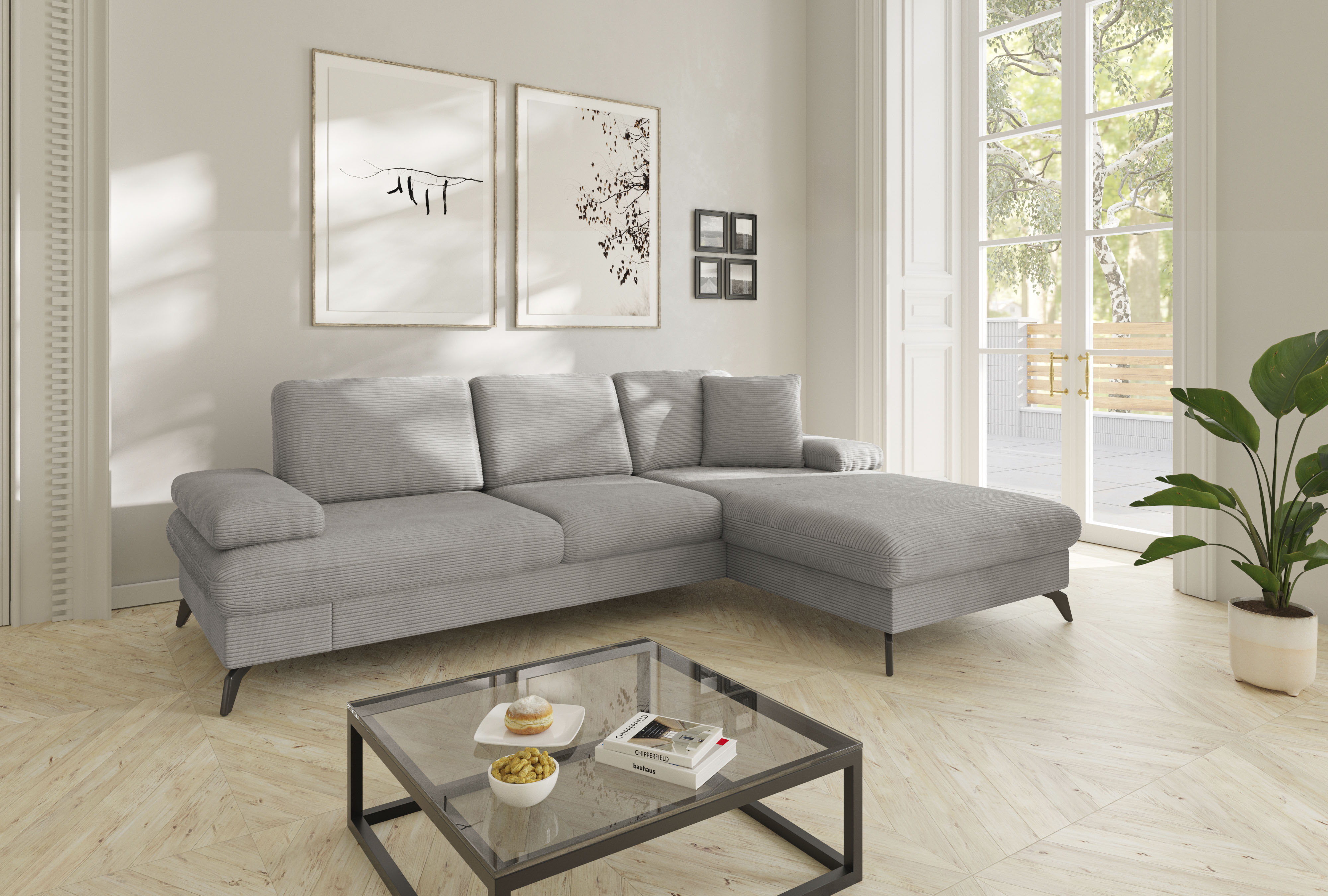sit&more Ecksofa "Morris Jubi L-Form, B: 247 cm" mit Armteilfunktion & 1 Zierkissen, optional Schlaffunktion