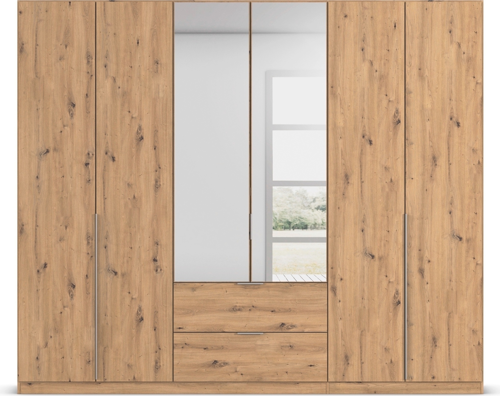 rauch Drehtürenschrank »Kleiderschrank Schrank Garderobe AGORDO mit Dekor- oder Hochglanzfront«, (in zwei Griff-Farben, Breiten 91-360 cm), mit Außenschubkästen, in 7 Breiten und 2 Höhen MADE IN GERMANY