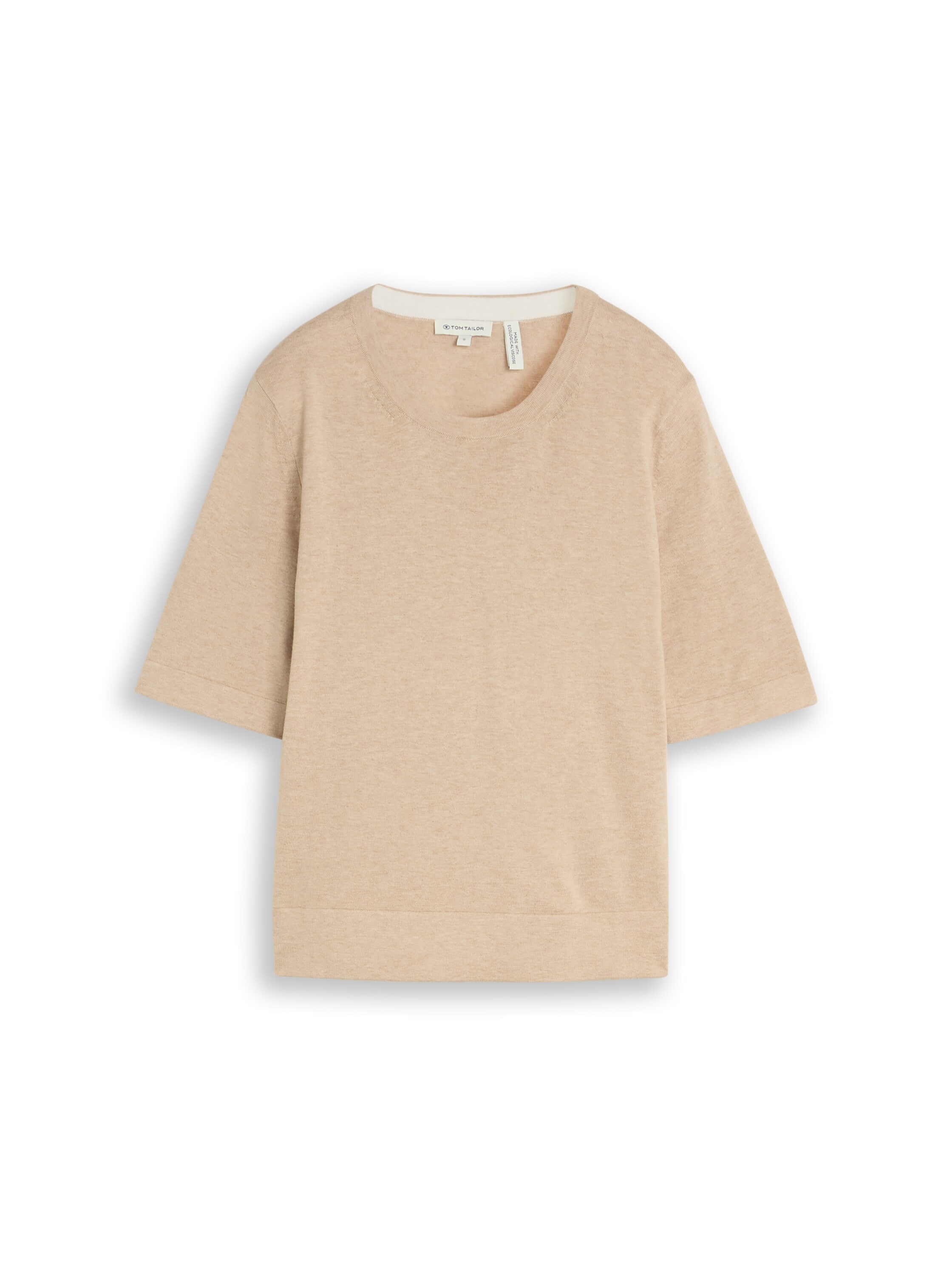 TOM TAILOR Strickpullover Sommer-Pulli - Halbarm -mit Viskose und Stretch