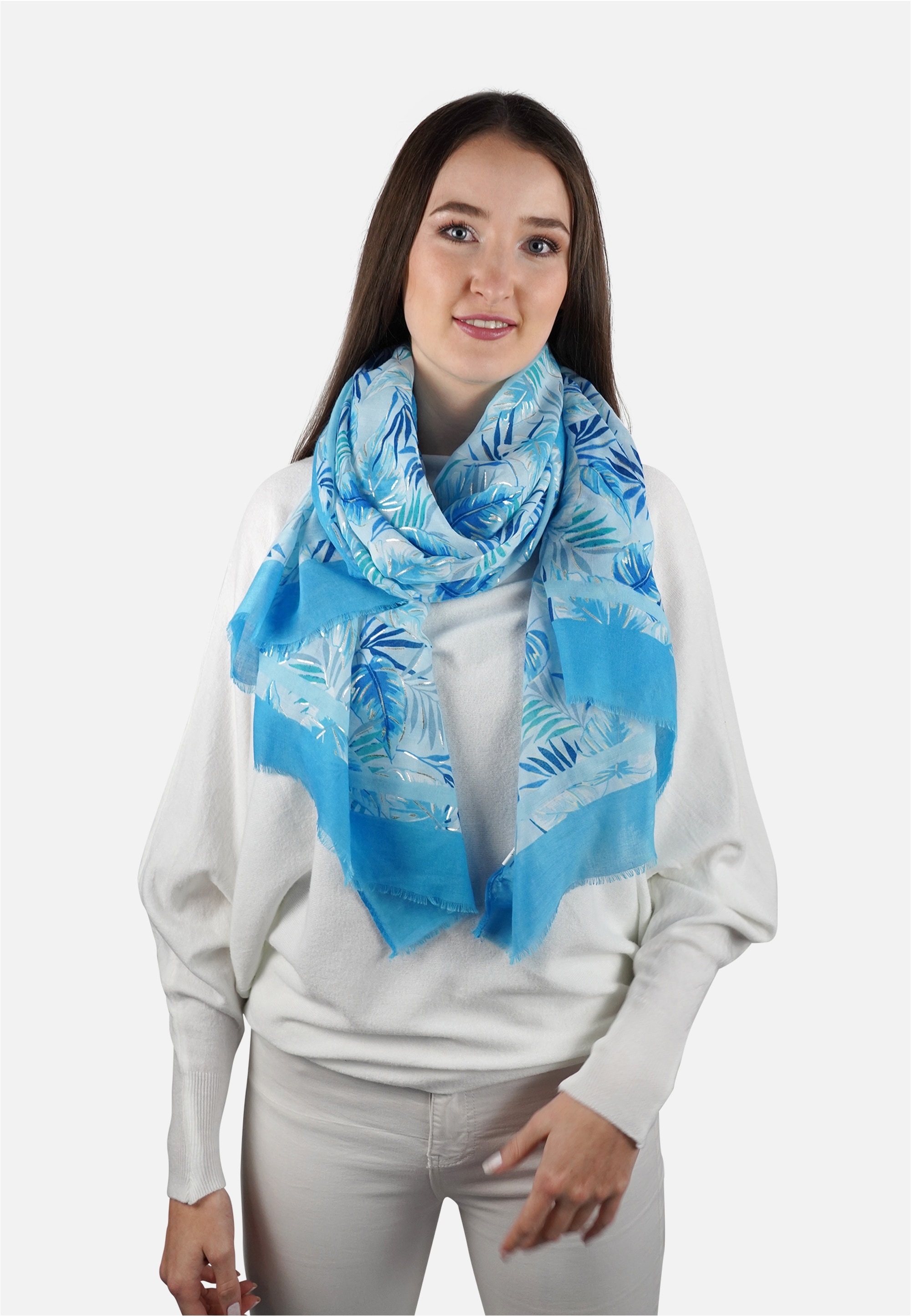 Harpa Modeschal »SEDA« mit Botanik-Print und Metallic-Effekt