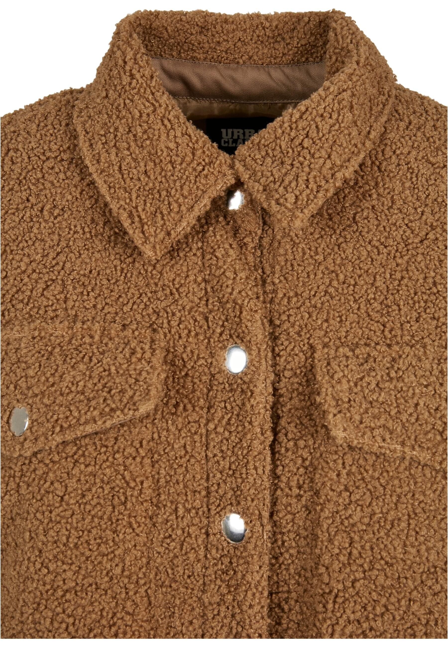 URBAN CLASSICS Langarmhemd »Urban Classics Damen Ladies Sherpa Overshirt«, (1 tlg.)