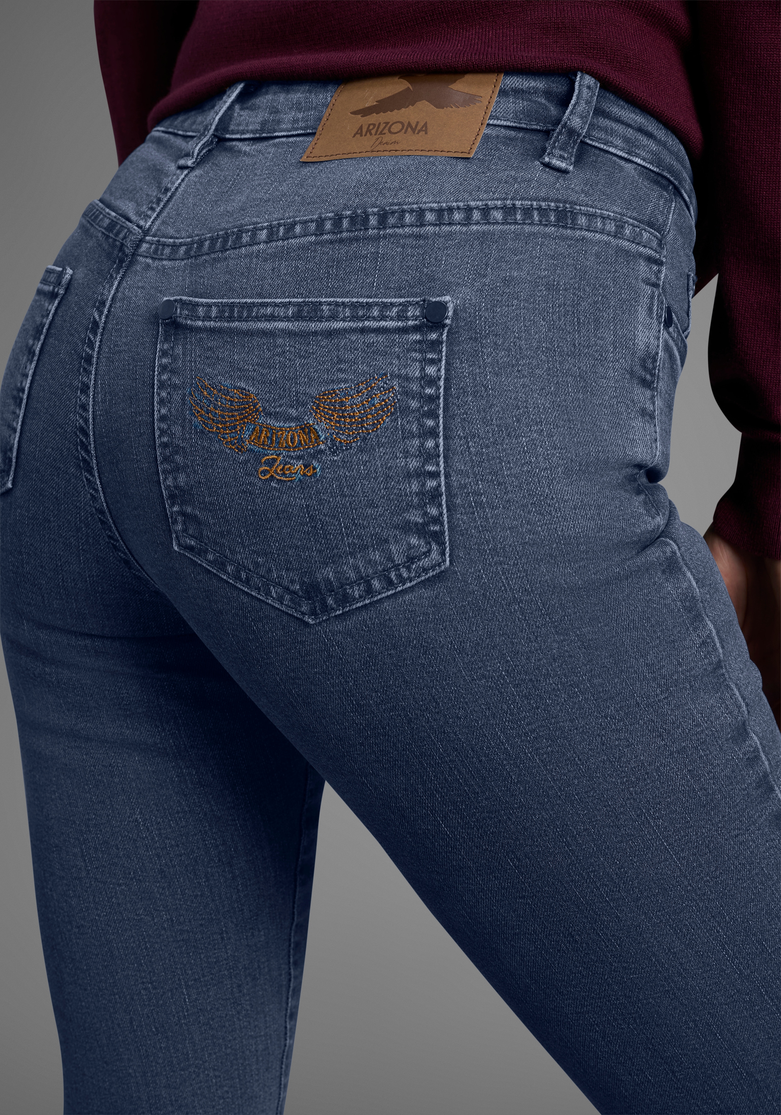 Thumbnail - Arizona Bootcut-Jeans "Comfort-Fit" ausgestellte Beinform, mit Eingrifftaschen, High-Waist