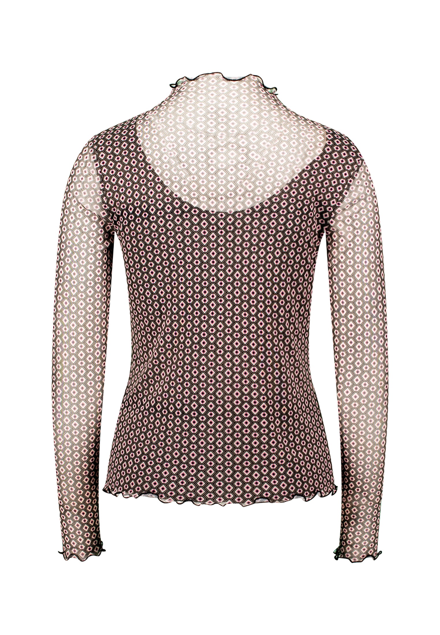 ZERO Damen Langarmshirt mit grafischem Print Creambraun Gr. 42 2