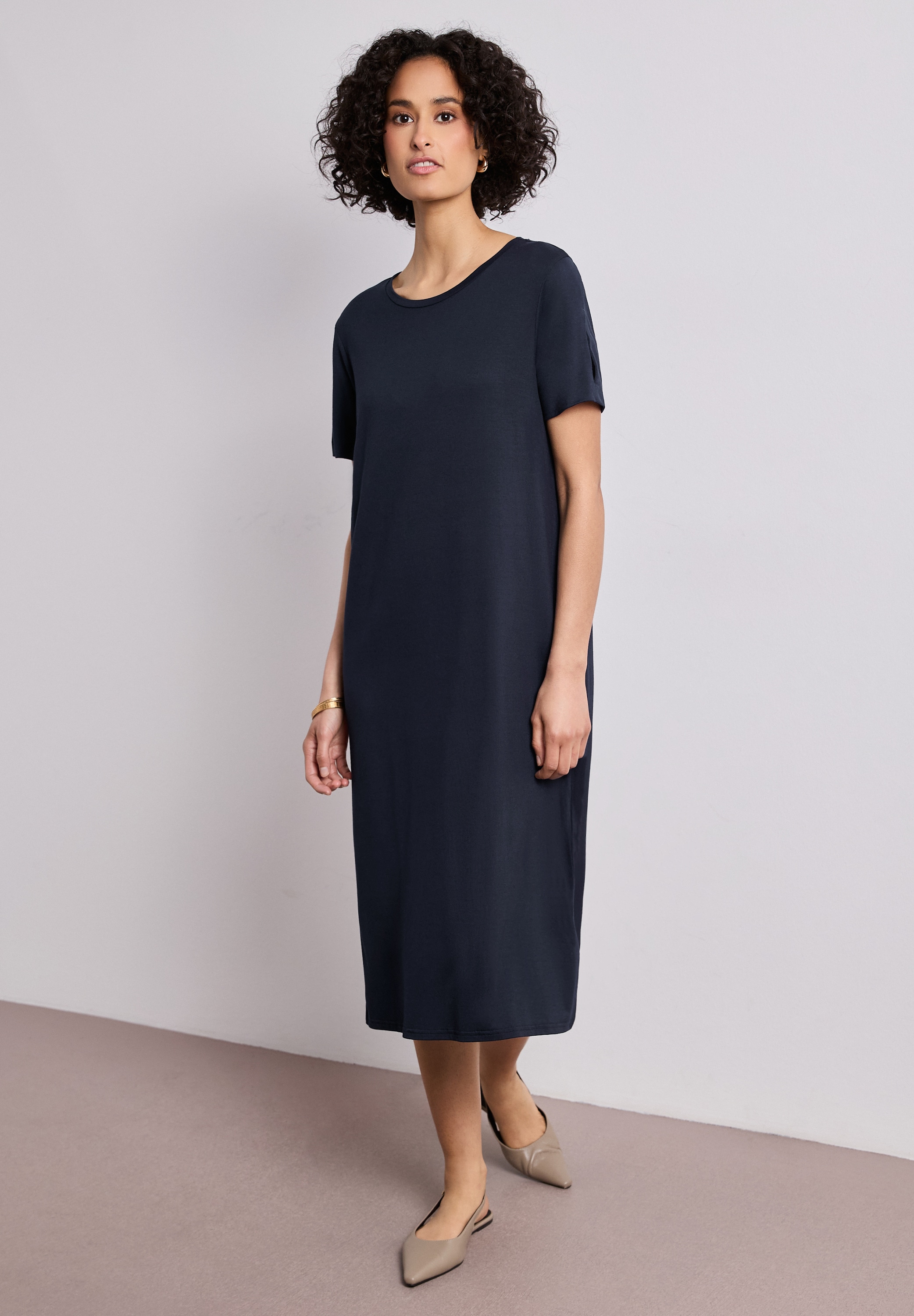 STREET ONE Midikleid Ohne Taschen in Unifarbe
