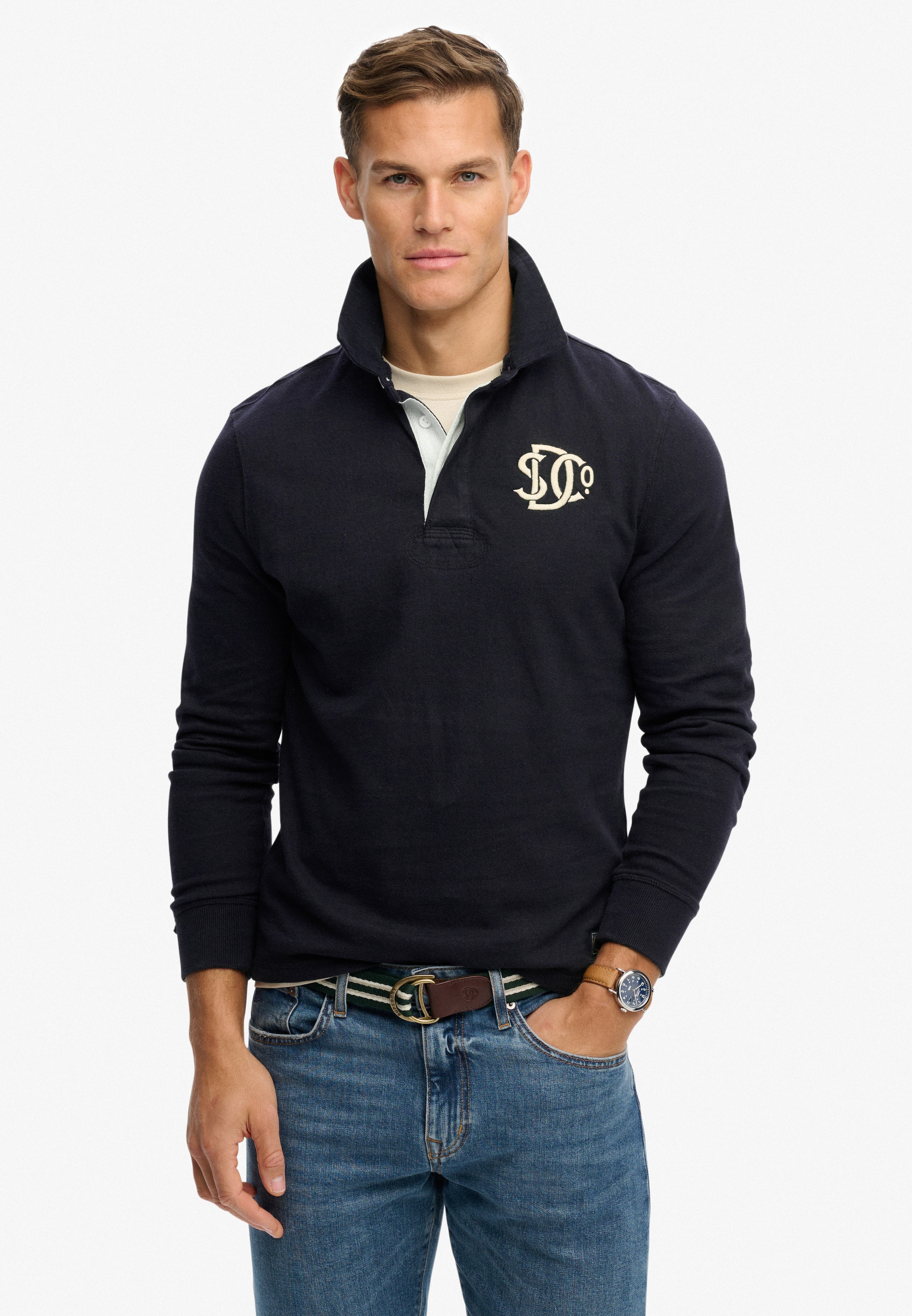 Superdry Langarmshirt "VINTAGE ATHLETIC RUGBY" Baumwolle, relaxed fit günstig online kaufen