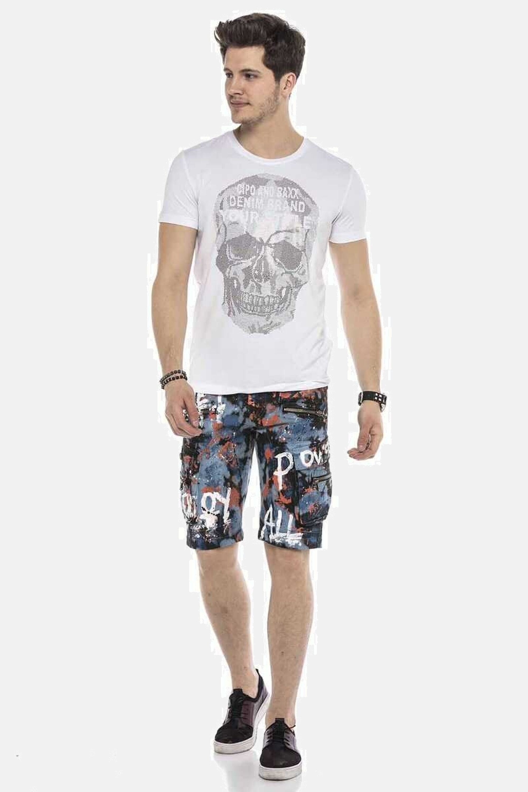 Cipo & Baxx Jeansbermudas »Bermuda & Short«, mit angesagtem Denim-Coating, CK204