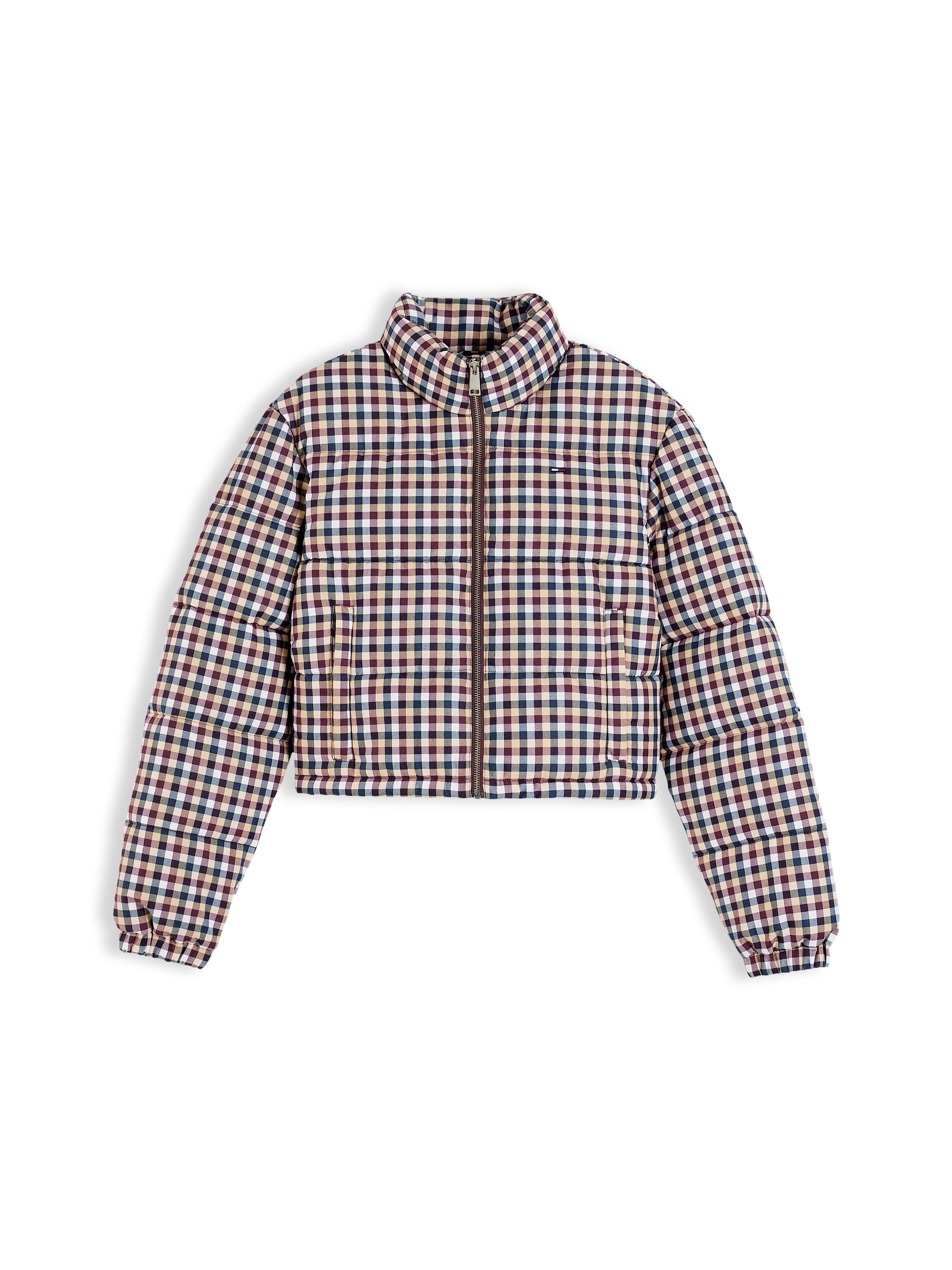 Tommy Jeans Steppjacke »TJW CROP CHECK PUFFER« Kunstfaser