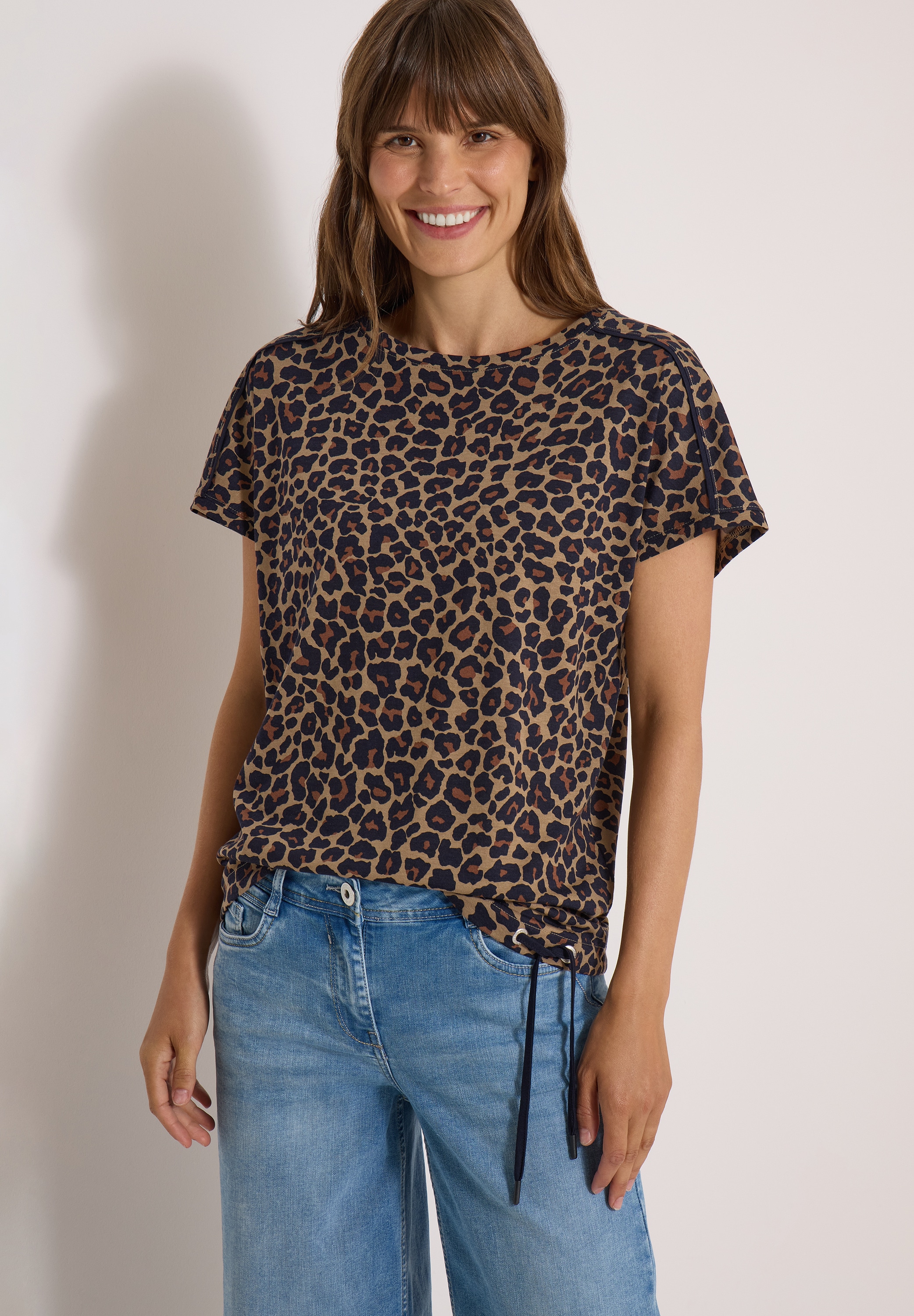 Cecil Print-Shirt mit Tunnelzugsaum