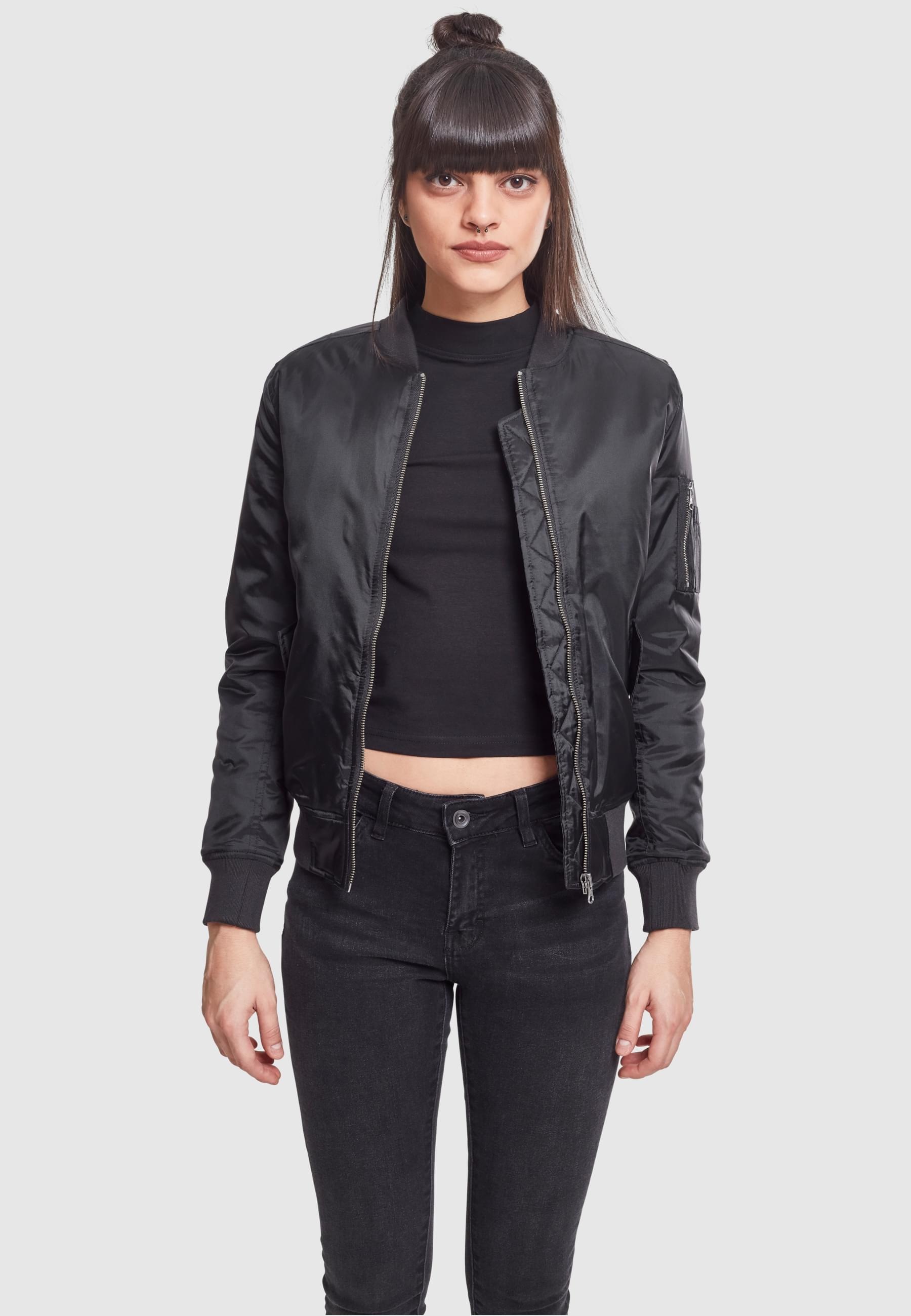 URBAN CLASSICS Allwetterjacke »Urban Classics Damen Ladies Basic Bomber Jacket«, (1 St.), ohne Kapuze