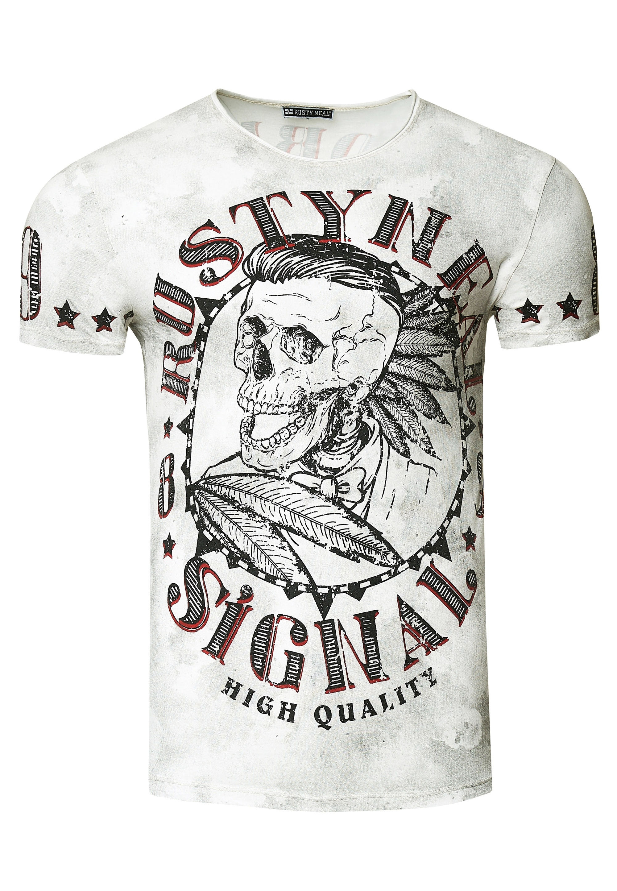 Rusty Neal T-Shirt mit stylischem Totenkopf-Print