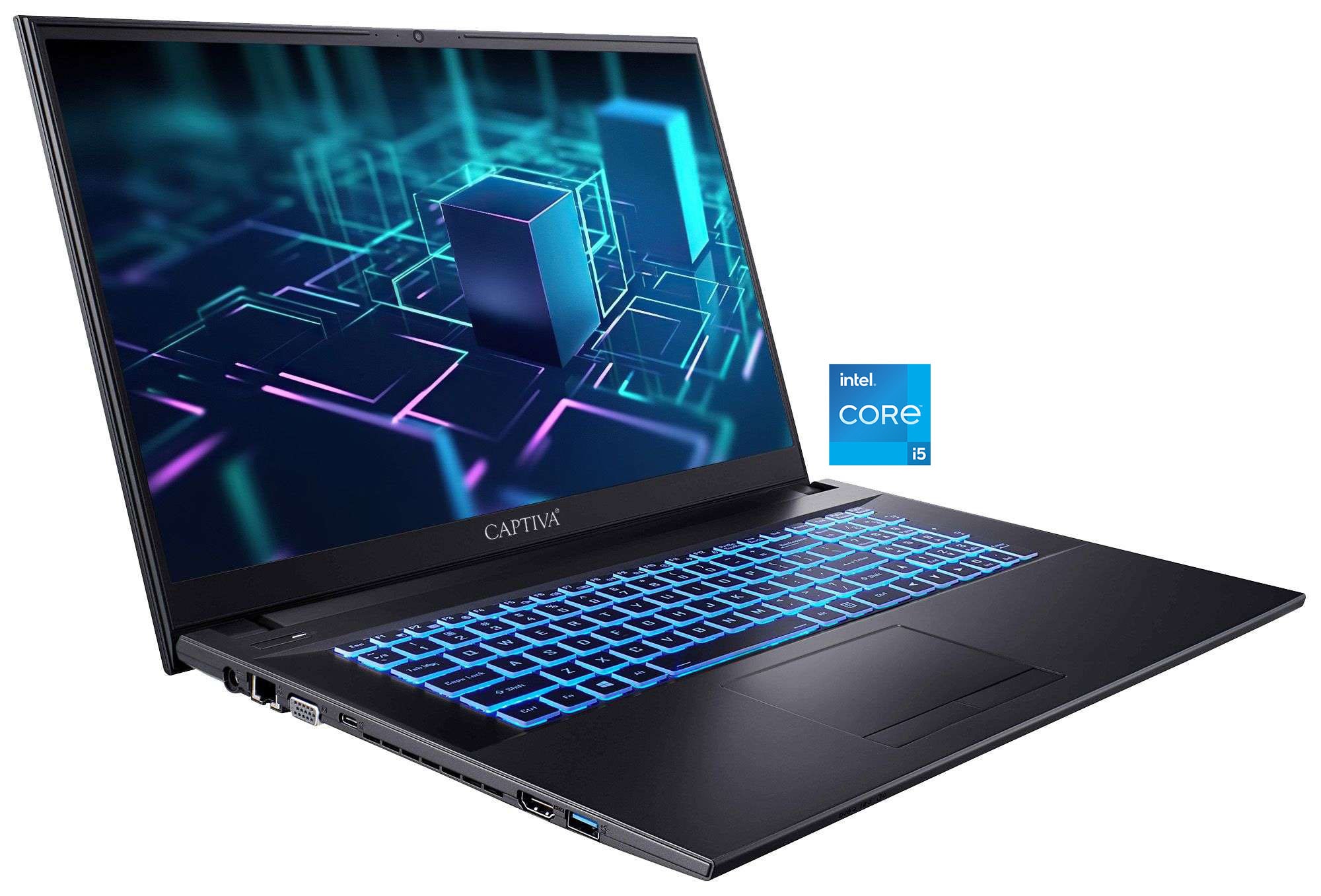 CAPTIVA Business-Notebook "Business/Office I10-0871GE", schwarz, 32 GB RAM 500 GB SSD, Core i5, ohne Betriebssystem, Notebooks