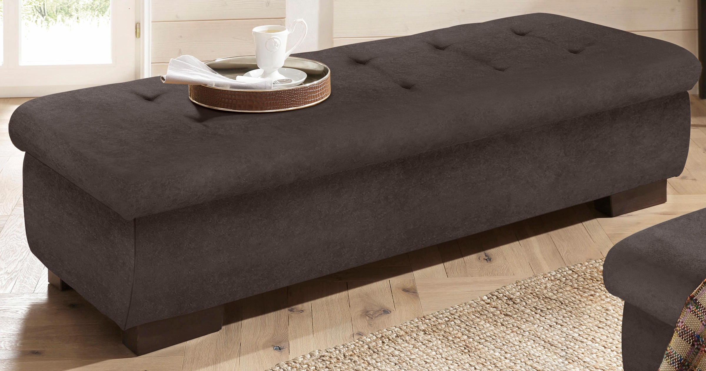 Home affaire Hocker "Bergen", mit Staufach, 161 cm breit günstig online kaufen