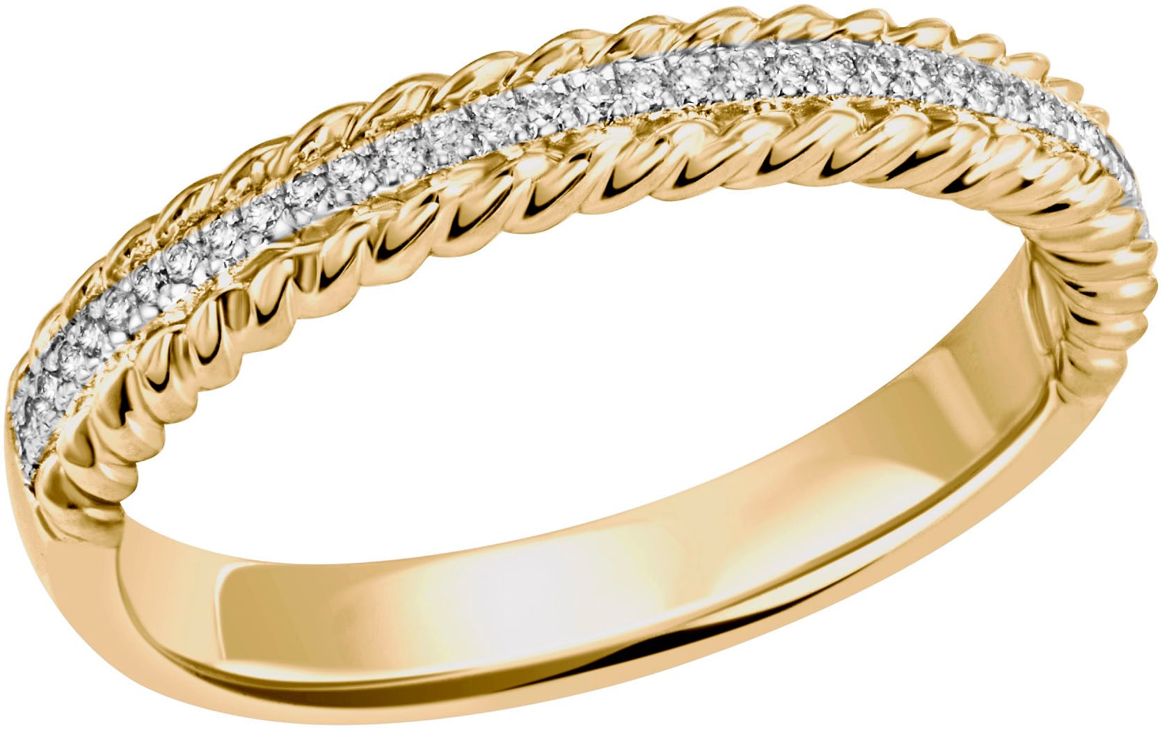 Fingerring »Schmuck Geschenk Gold 585 Damenring Ring Memoire«, mit Brillanten