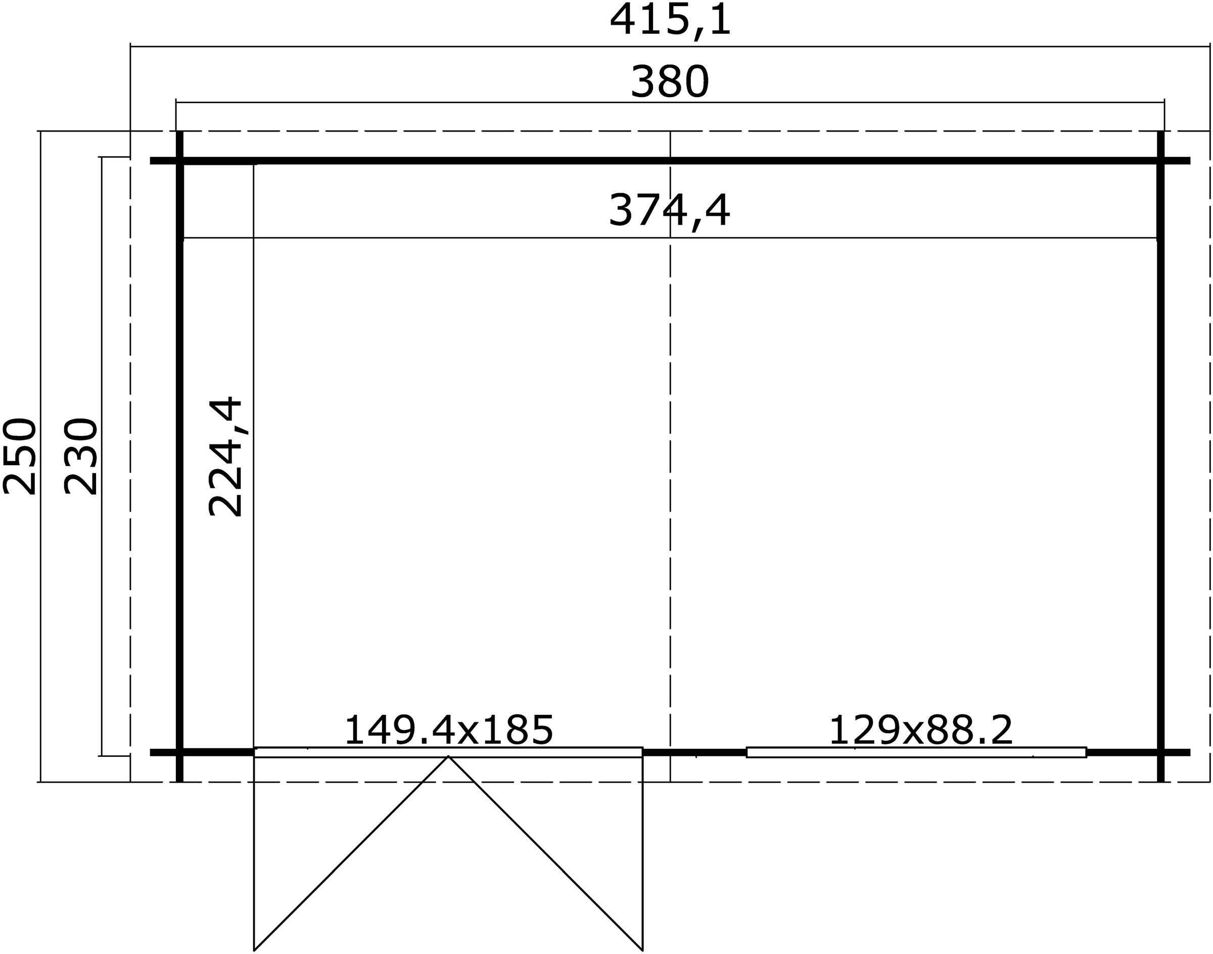 LASITA MAJA Gartenhaus »Axel 230«, Blochbohlenhaus 28mm, Fundamentmass 3800x2300, Schwedenrot