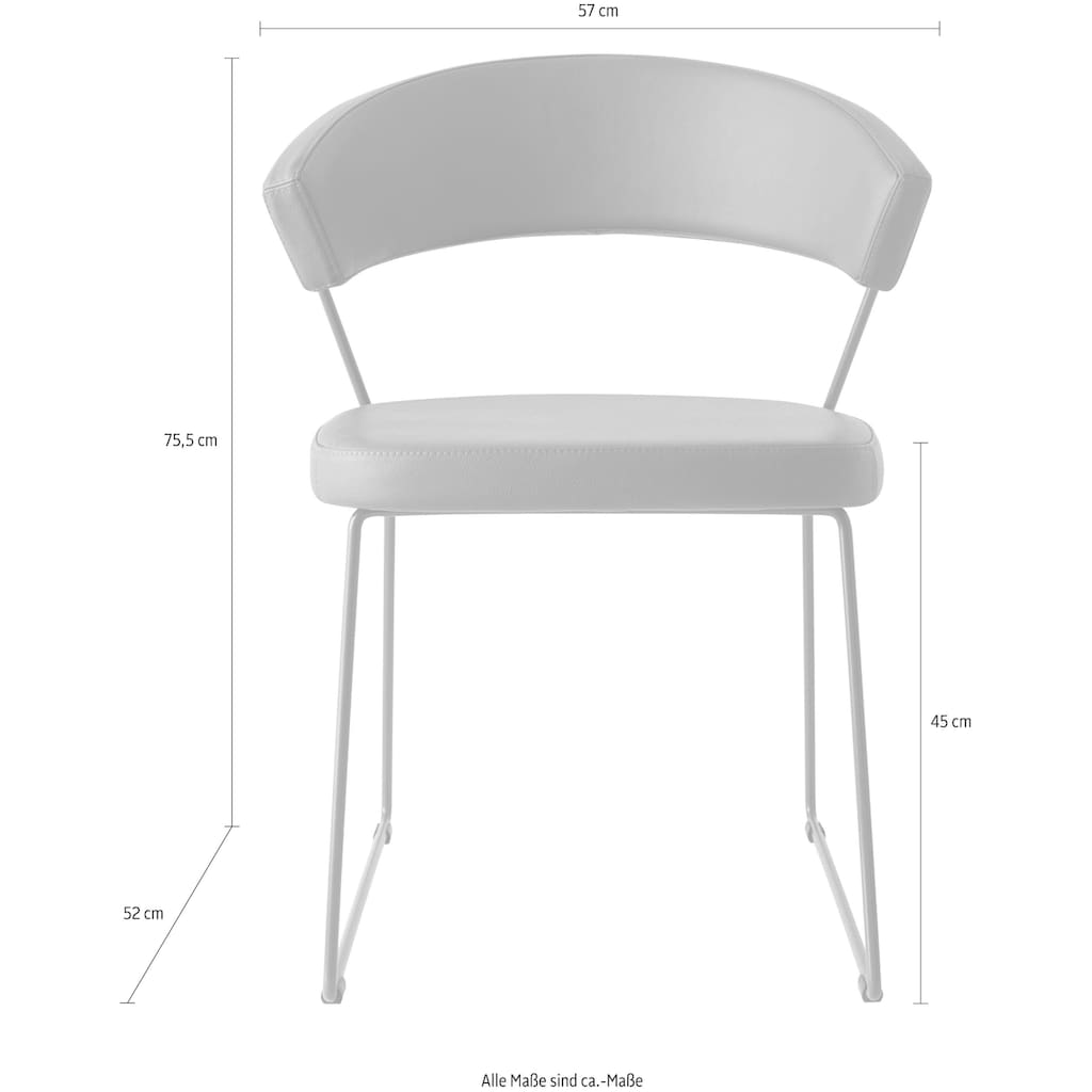 connubia Stuhl »New York CB1022-LH«, (Set), 2 St., NaturLEDER®, mit ergonomischem gepolstertem Sitz