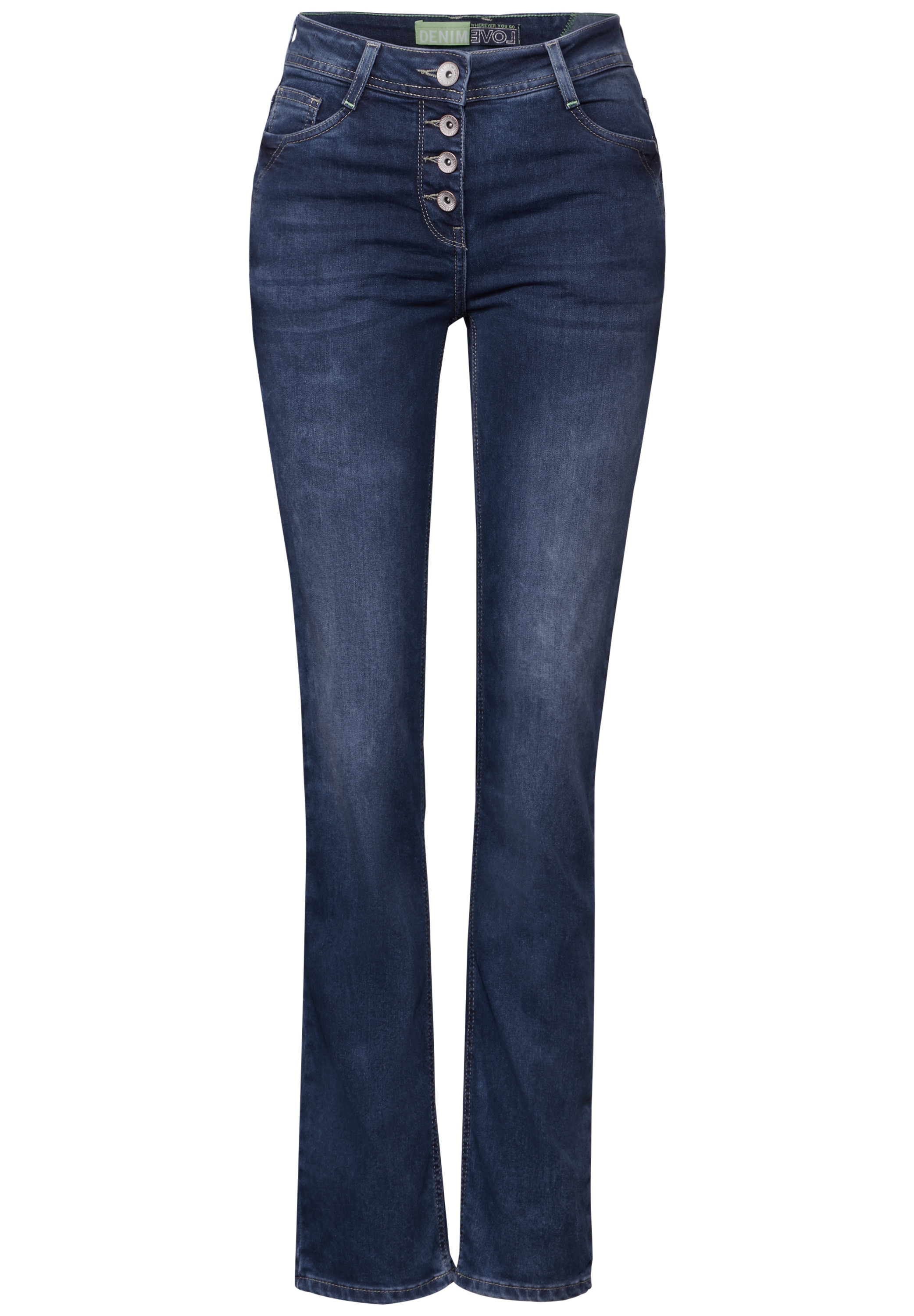 Cecil Straight-Jeans, mit Knopfleiste