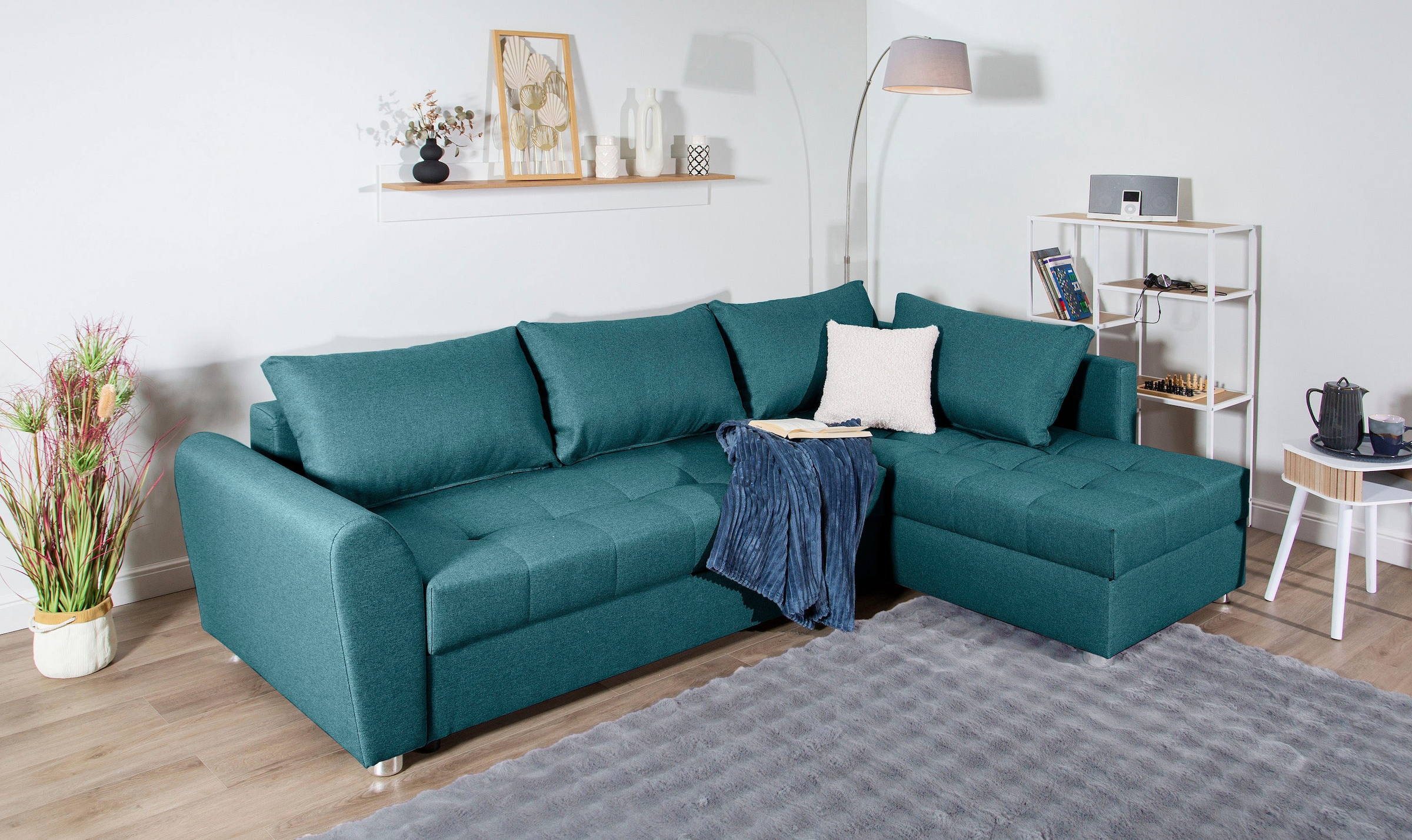 COLLECTION AB Ecksofa, Ecksofa,Bettfunktion,Bettkasten,Bonnelfederkern, Rückenkissen