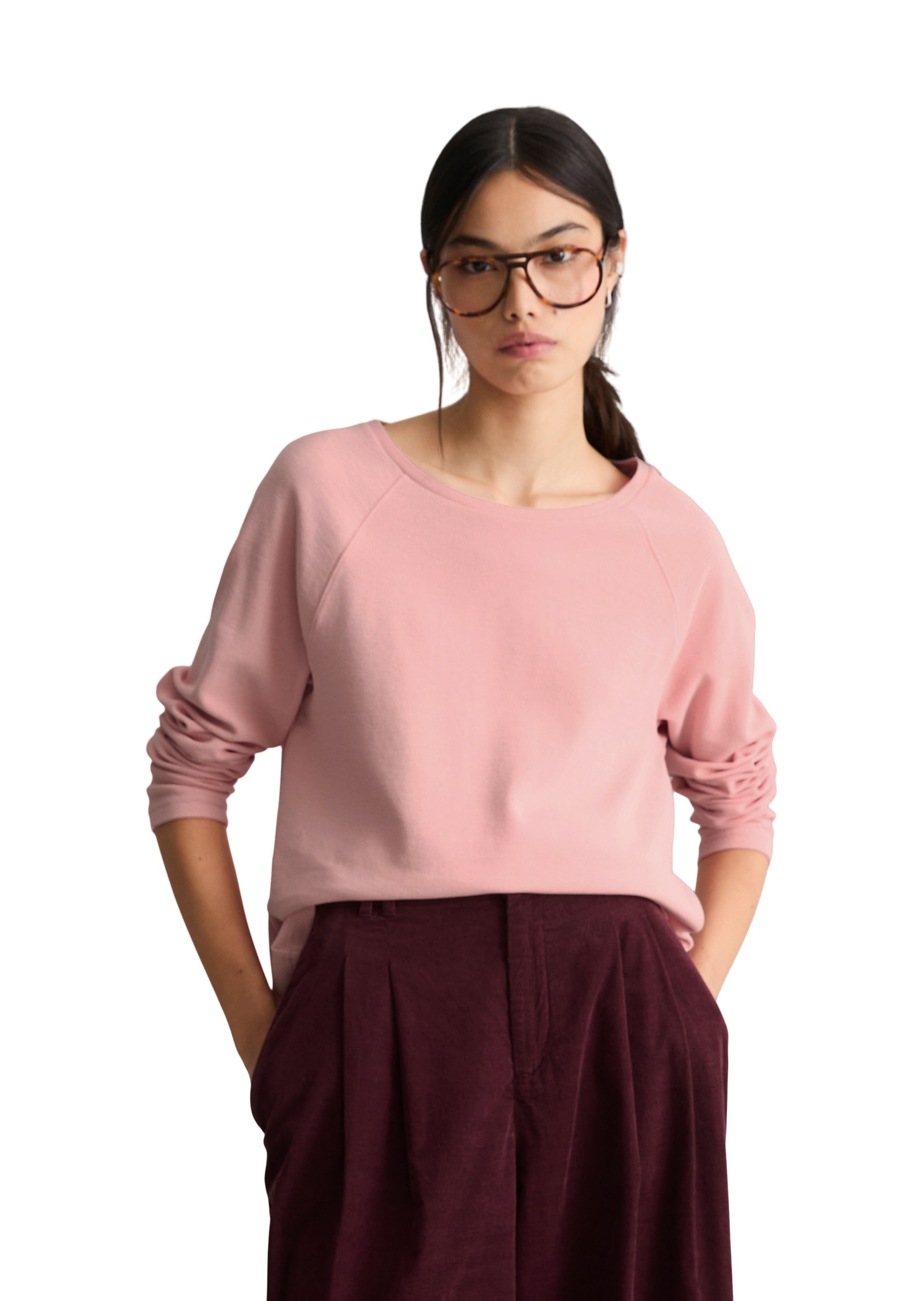 Marc OPolo DENIM Langarmshirt "aus weichem Waffle-Jersey"