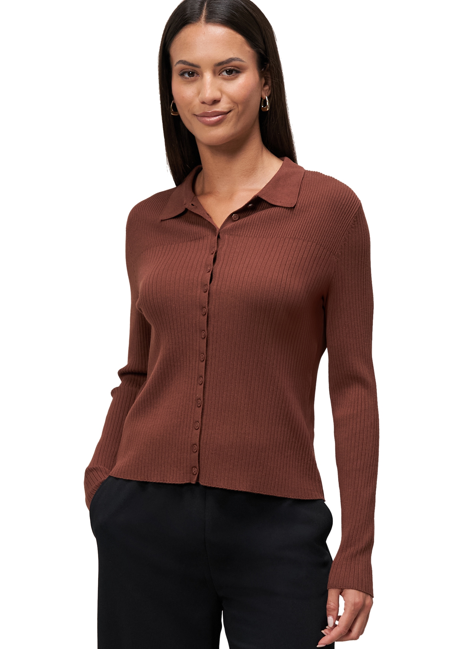 Zero Strickjacke "zero Strickjacke mit Knopfleiste", Knopfleiste günstig online kaufen