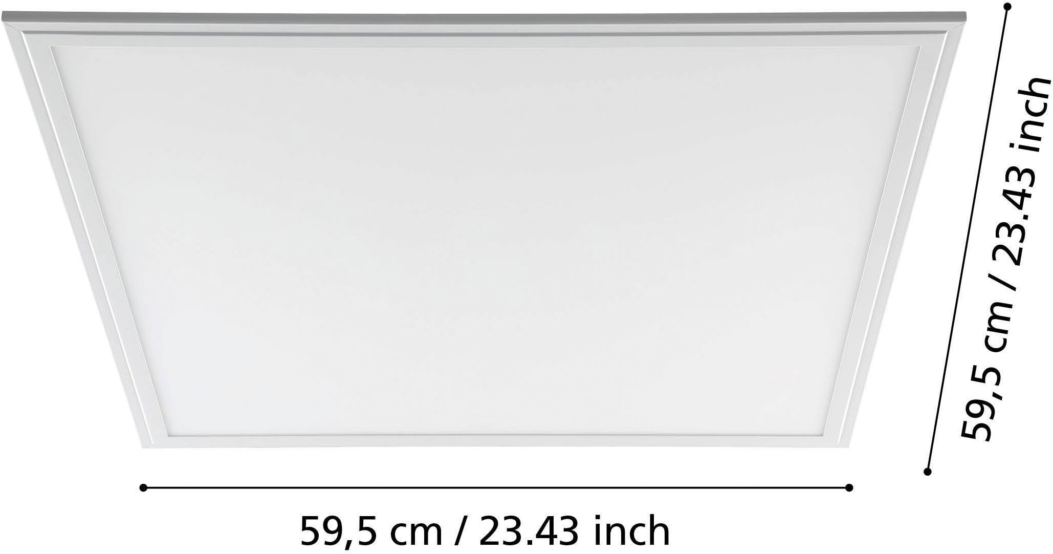 EGLO Rasterleuchte »Salobrena 1 Einbaulampe, Aufbaulampe, Aluminium und Kunststoff, Lampe« LED-Modul 1 Stk. Neutralweiß Deckenlampe 59,5cm, Wohnzimmerlampe, LED Deckenleuchte, Bürolampe Weiß