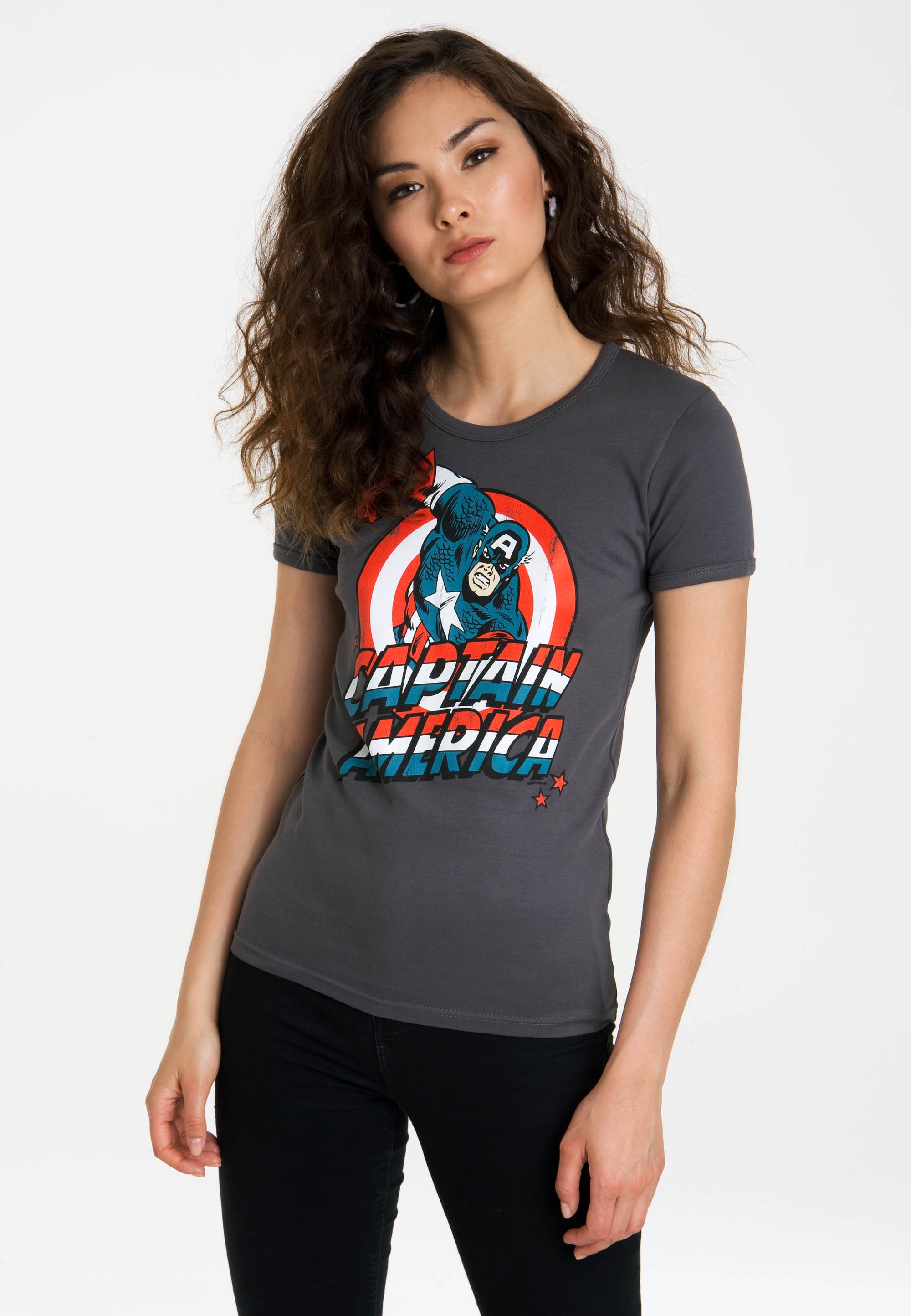 LOGOSHIRT T-Shirt »Captain America«, mit lizenzierten Originaldesign