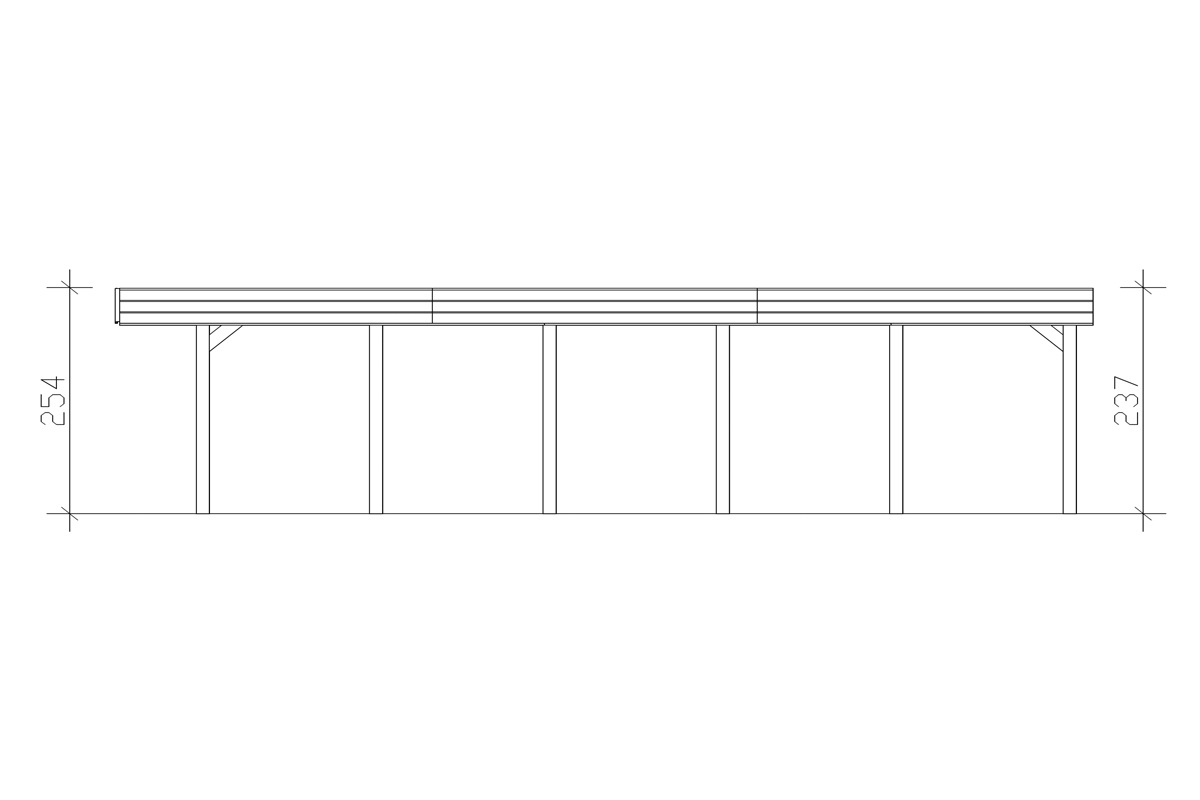Skanholz Einzelcarport »Friesland«, Fichtenholz, 514 cm, braun