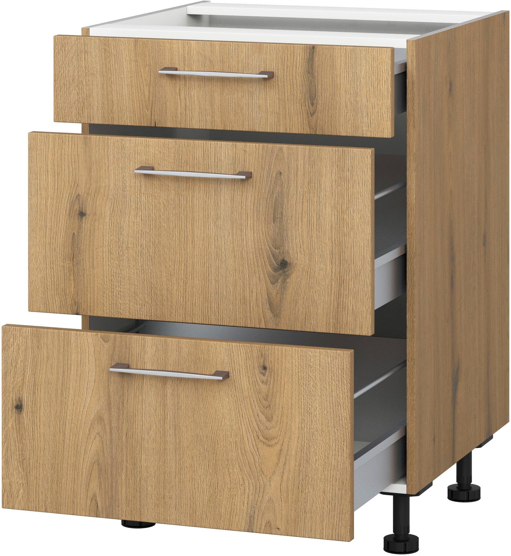 KOCHSTATION Auszugsunterschrank "KS-Trea U2AS60", mit drei Auszügen, Breite 60 cm, Höhe 75 cm