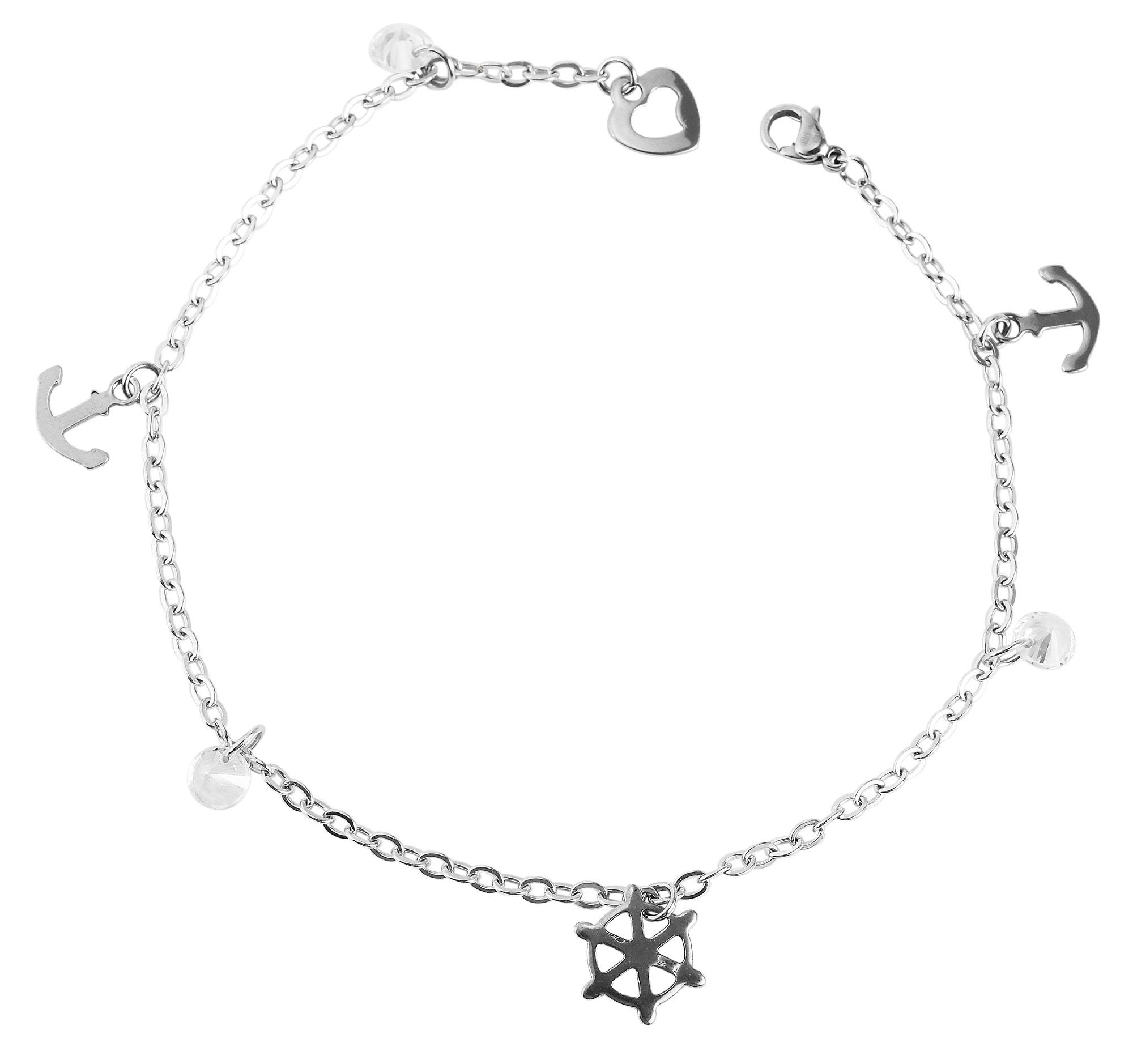 Adelia´s Armband »Damen Armband aus Edelstahl mit Strass Steinchen 25 cm« Zum Verschenken an Menschen, die Ihnen am Herzen liegen