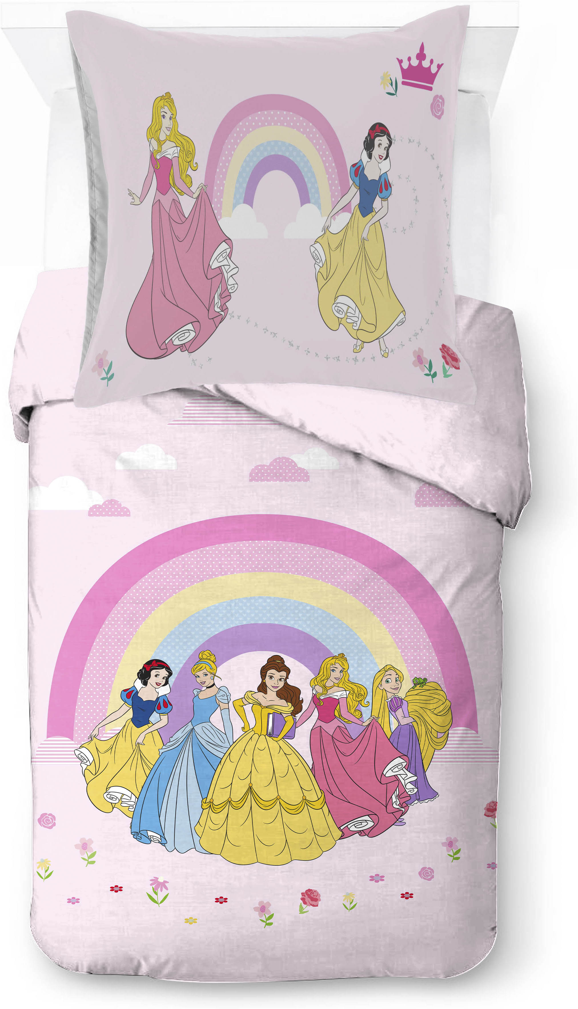 Disney Kinderbettwäsche "Disney Princess Rainbow" 2 100% Baumwolle