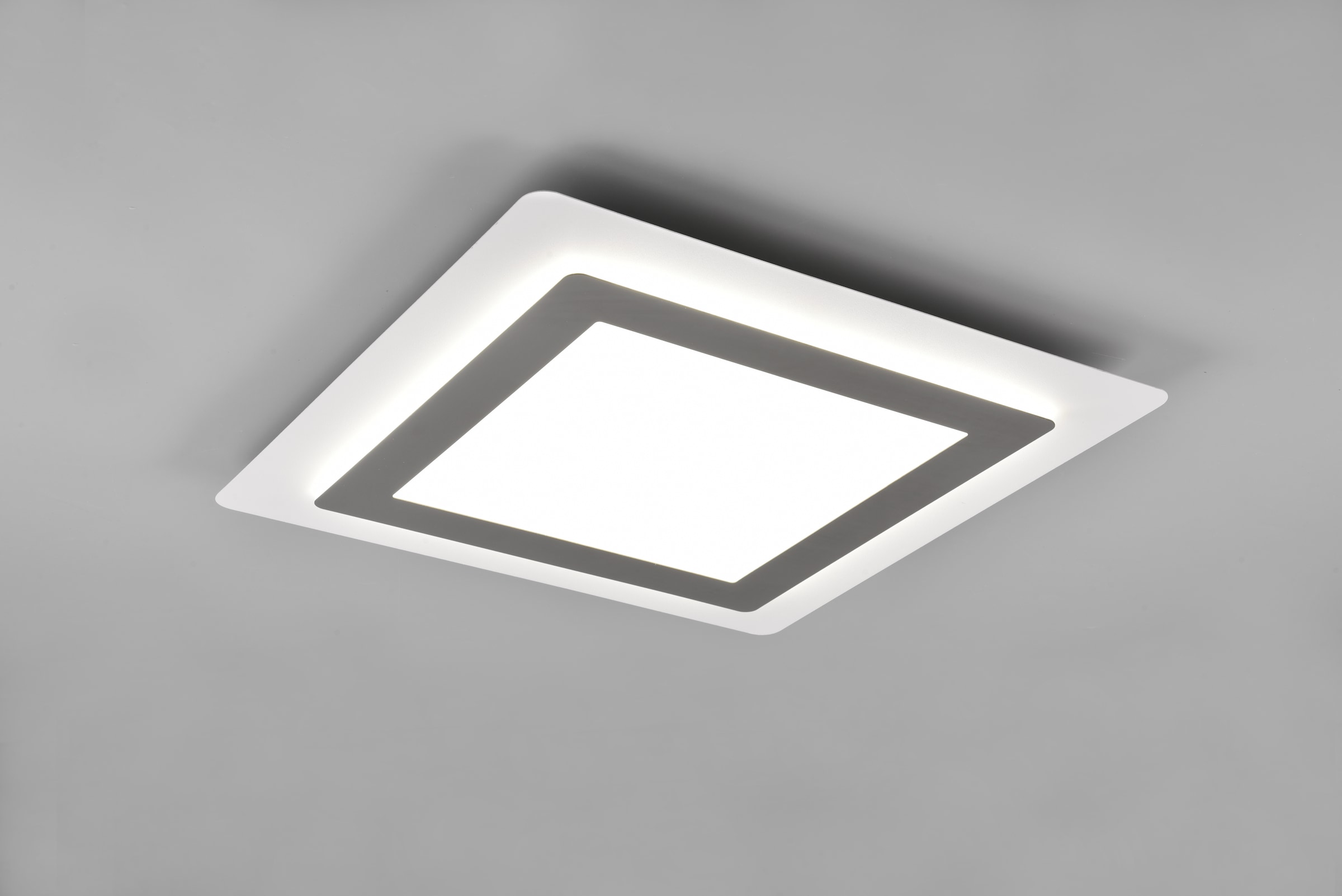 TRIO Leuchten LED Deckenleuchte »MORGAN, quadratische Deckenlampe 45x45cm, dimmbar, CCT, Memoryfunktion«, 1 flammig, Leuchtmittel LED-Board | LED fest integriert, Nachtlicht, Timer, 46W 6000 Lumen, 2700-6500 Kelvin, mit Fernbedienung