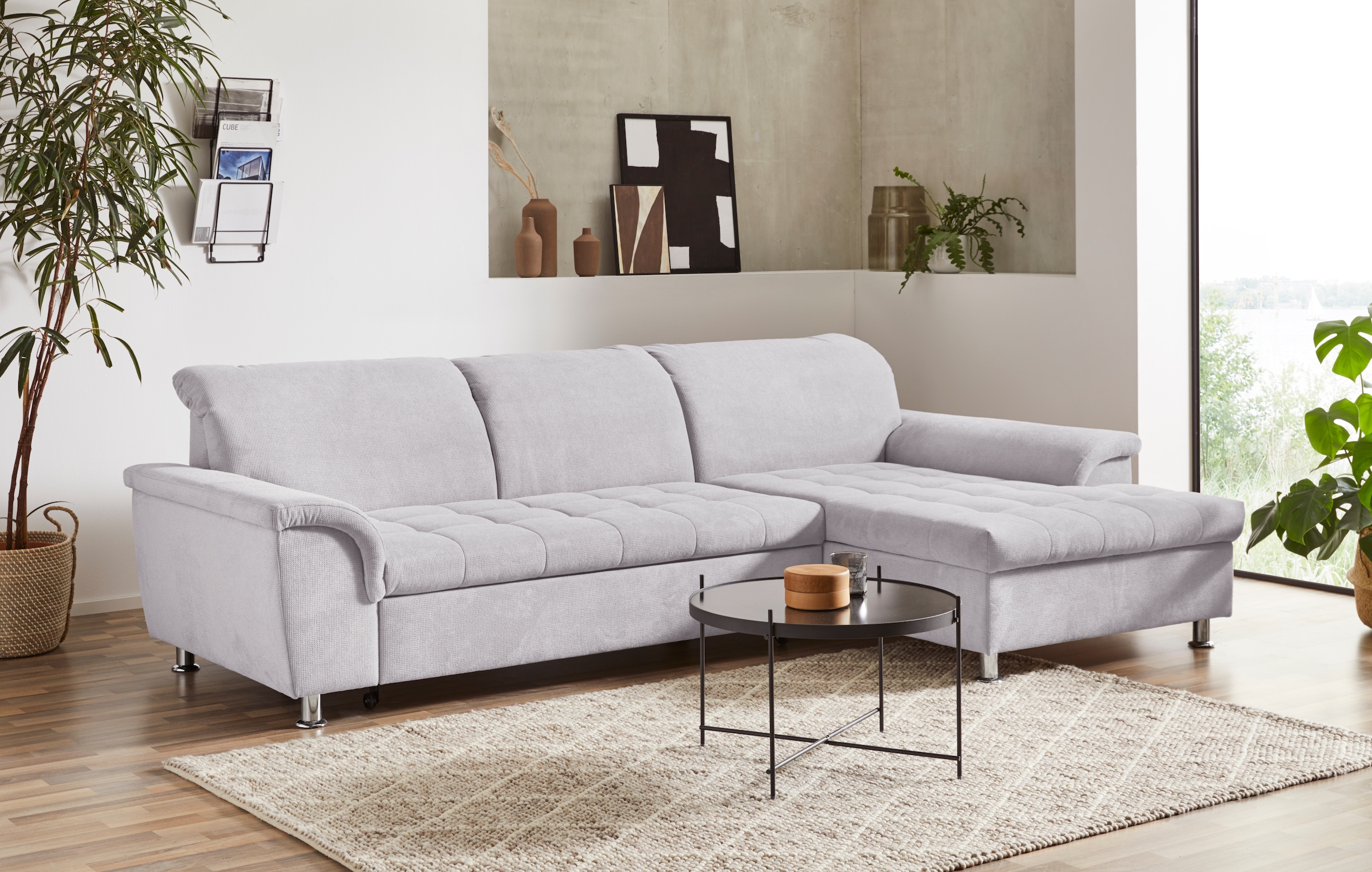 DOMO collection Ecksofa "Franzi L-Form", wahlweise mit Kopfteilverstellung günstig online kaufen