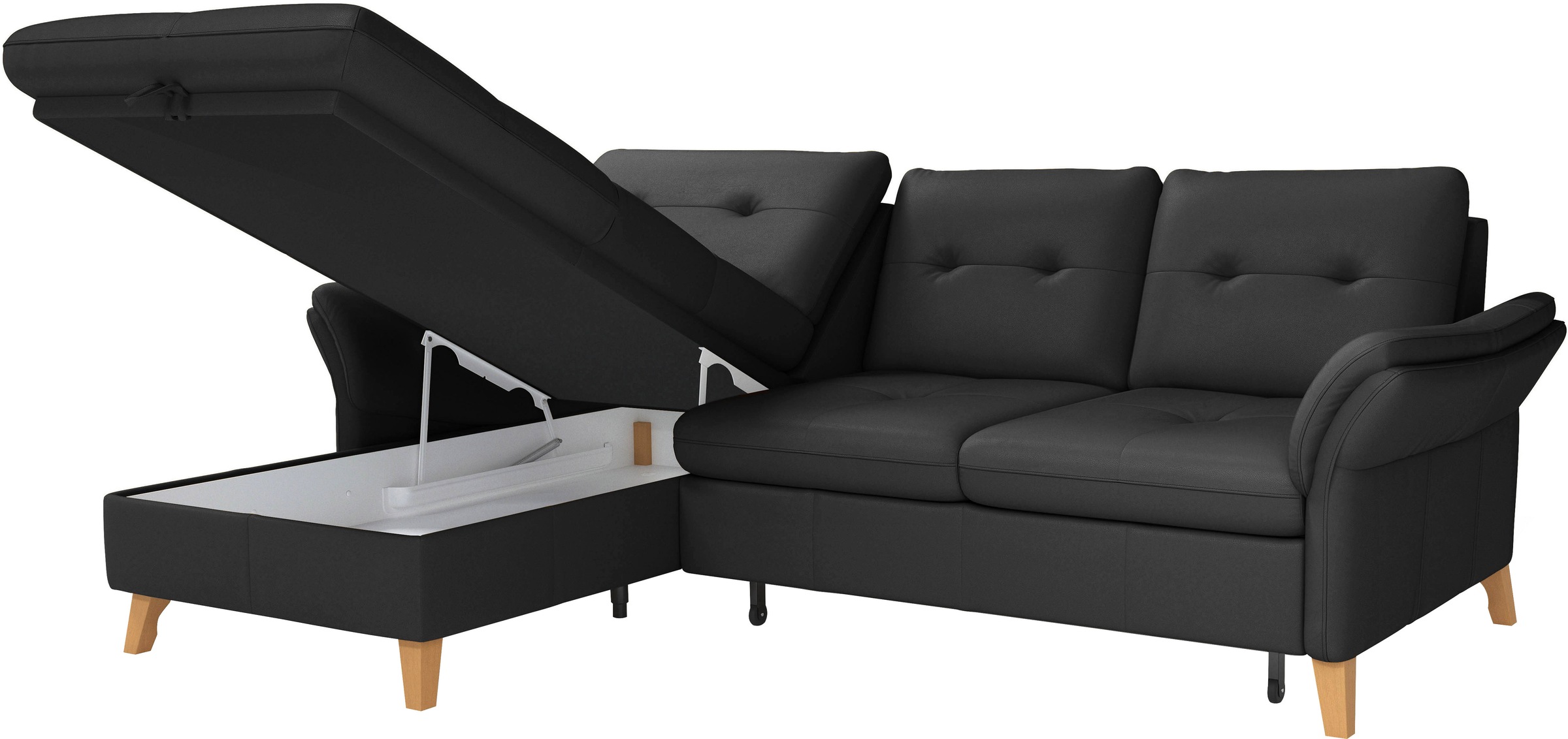 sit&more Ecksofa »Göteborg«, Sitztiefenverstellung und Federkern, wahlweise mit Bettfunktion