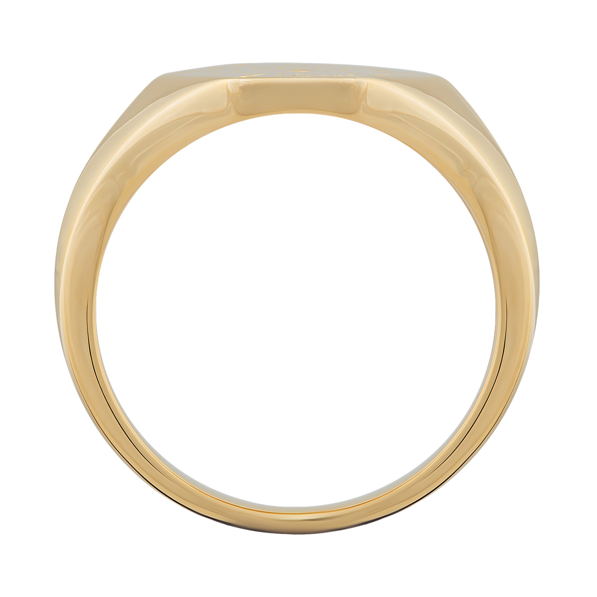 CAÏ Fingerring »925 Silber vergoldet Siegelring Hexagon Tattoo«