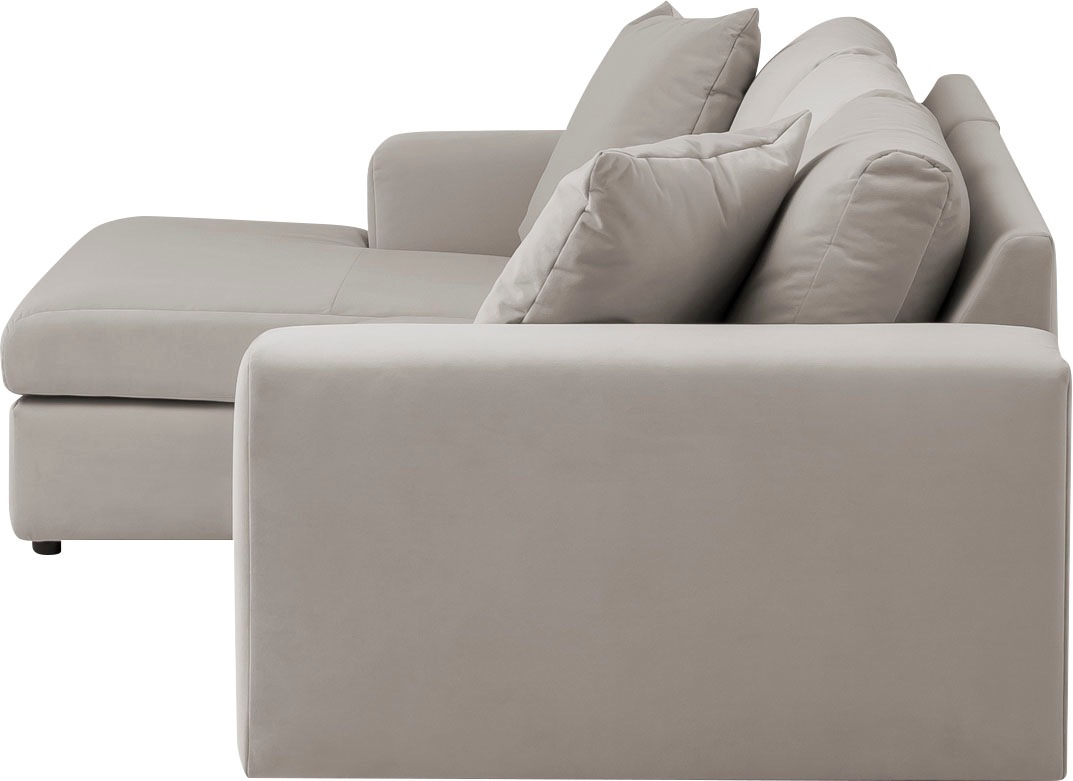 andas Ecksofa »SLEETLAND XXL in Samtvelours oder Vintage-Leder-Optik, L-Form,«, besonders groß und bequem