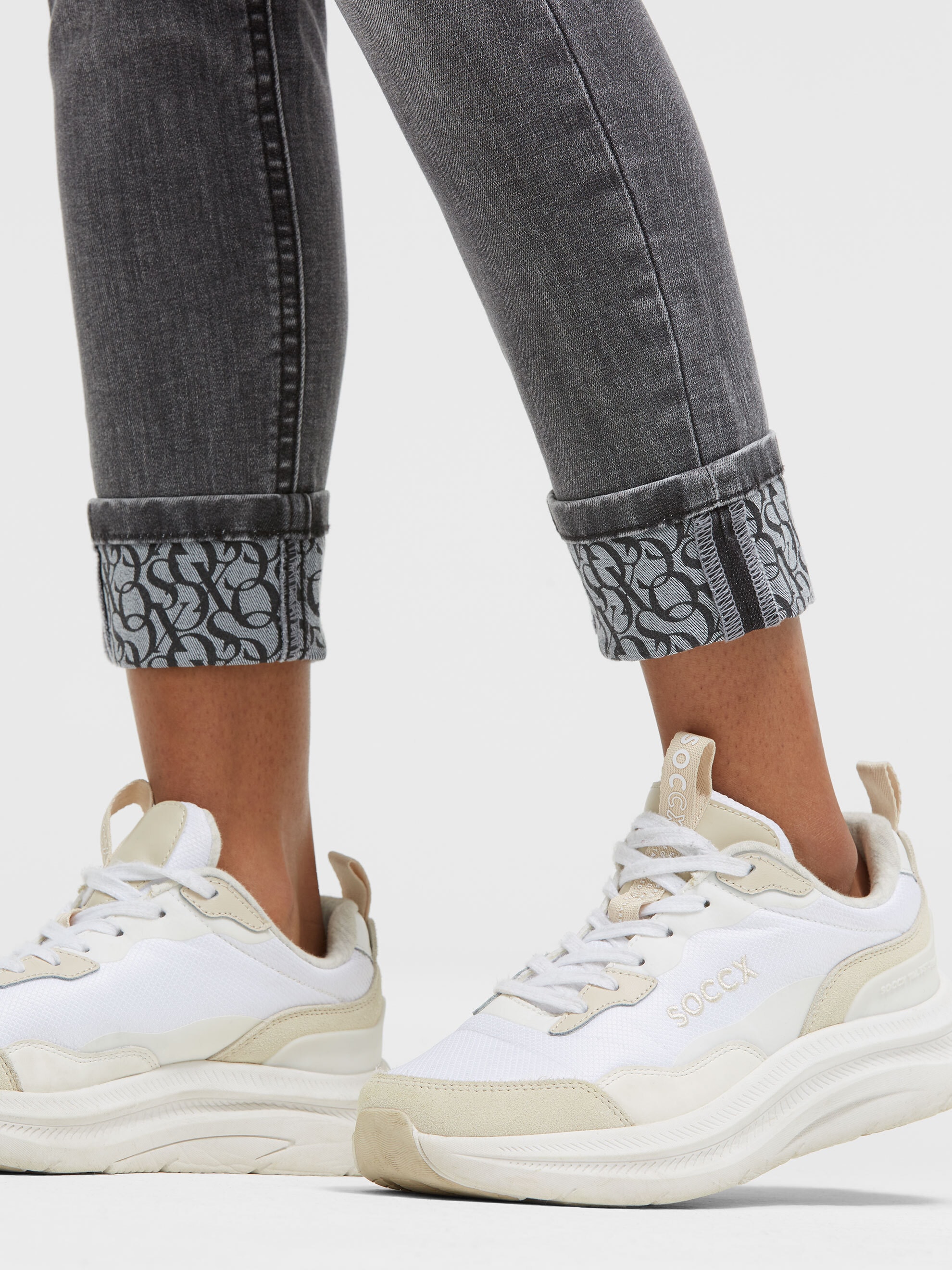 SOCCX Slim-fit-Jeans mit Turn-Up Saum