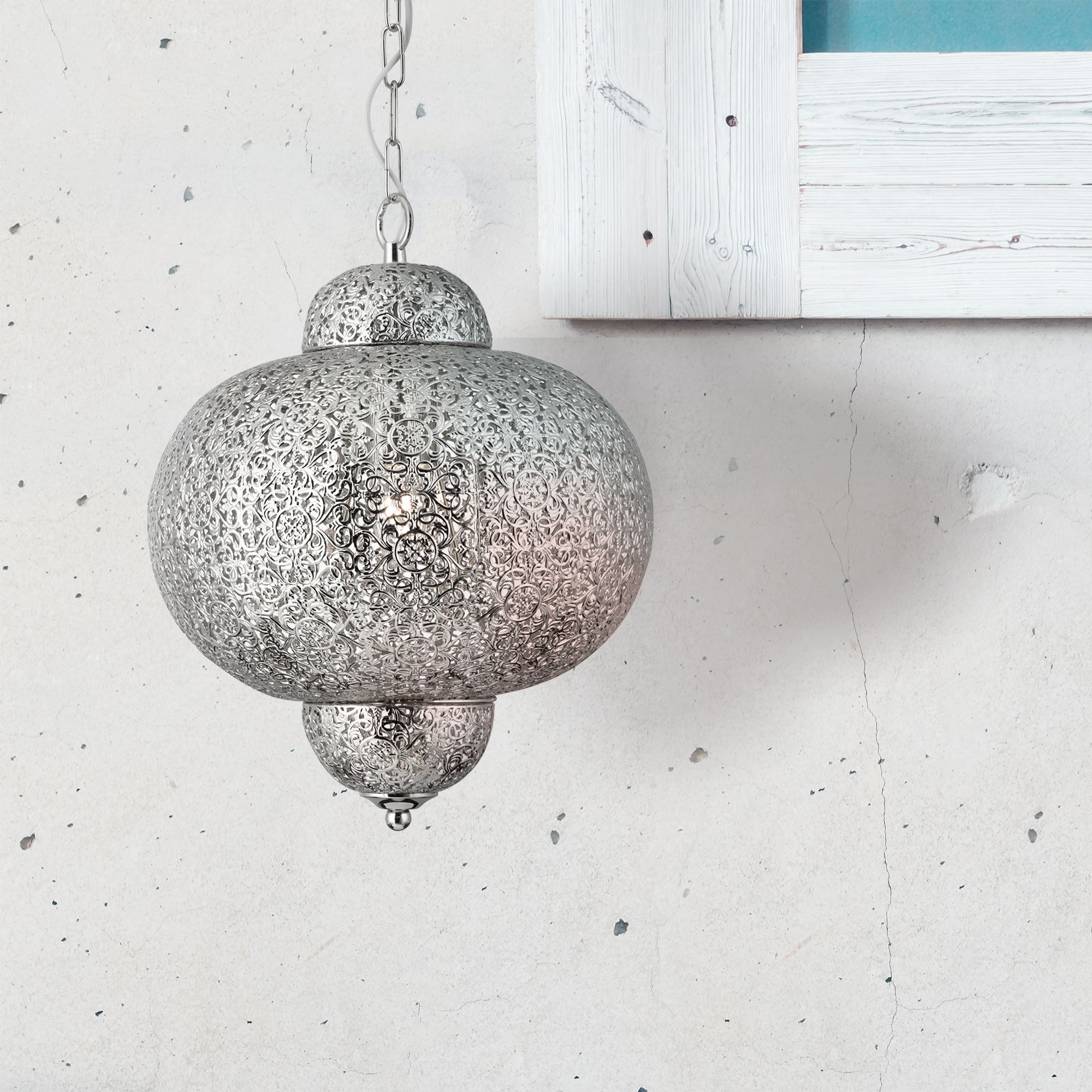Searchlight Pendelleuchte »Fretwork-Pendelleuchte - Lasergeschnittenes Nickelmetall« E27 1 Stk.