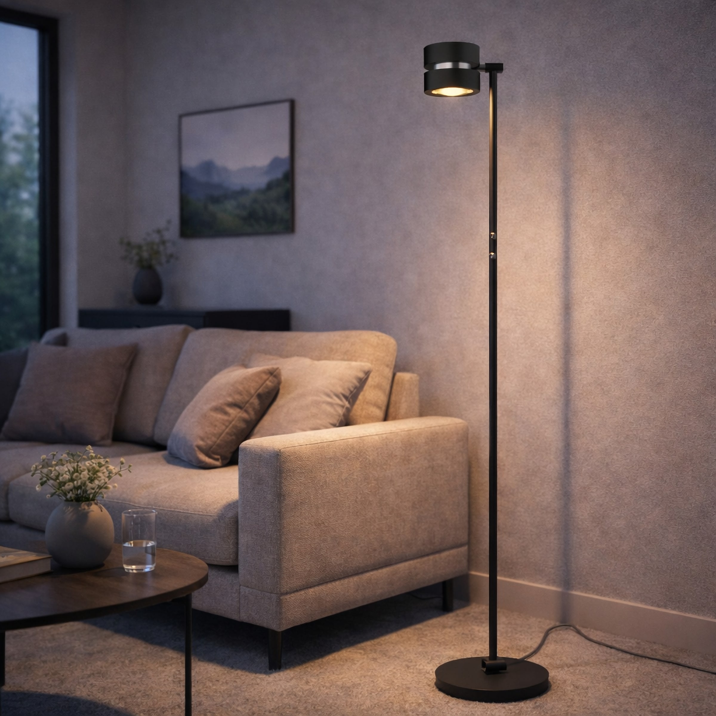 lumiCouture LED Stehlampe »Glow Sphere« LED-Modul 1 Stk. Warmweiß Ø26 cm x 146 cm, 1200 lm, 2700K, Up Downlight, Aluminium/Glas, schwarz