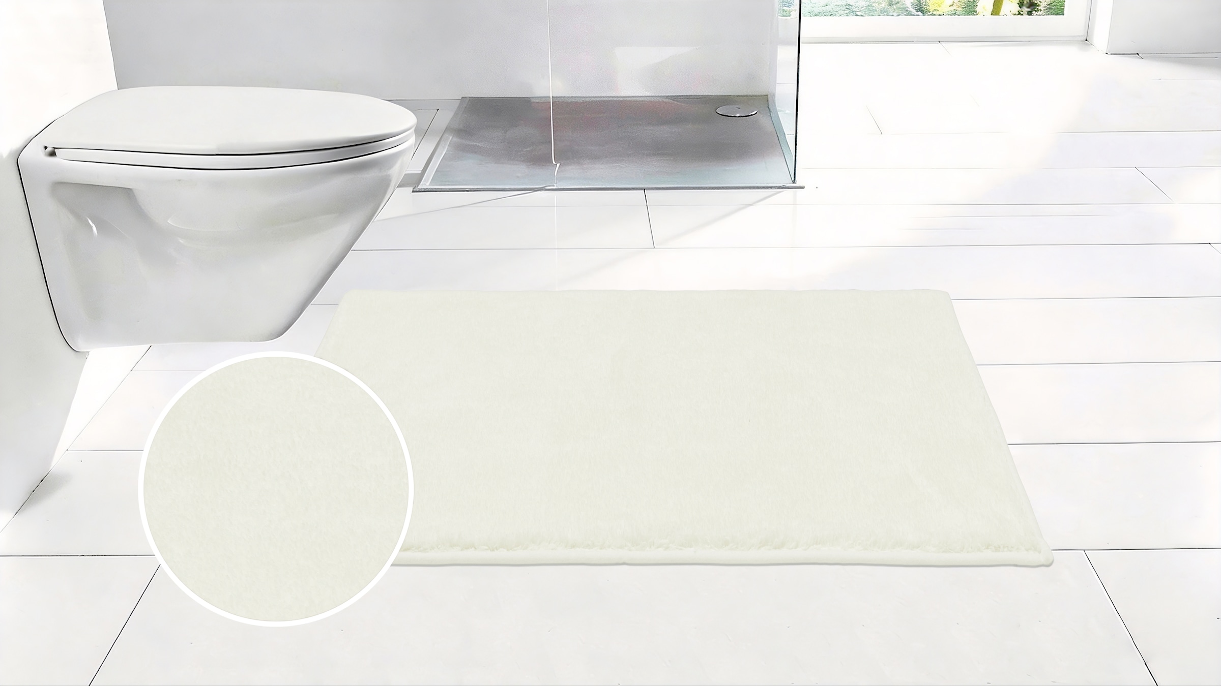 OTTO home Badematte "Cali, Badvorleger, Badezimmer Teppich, Duschvorleger" Höhe 10 mm rutschhemmend beschichtet fußbodenheizungsgeeignet schnell trocknend weich, Uni Farben, auch als Teppich erhältlich