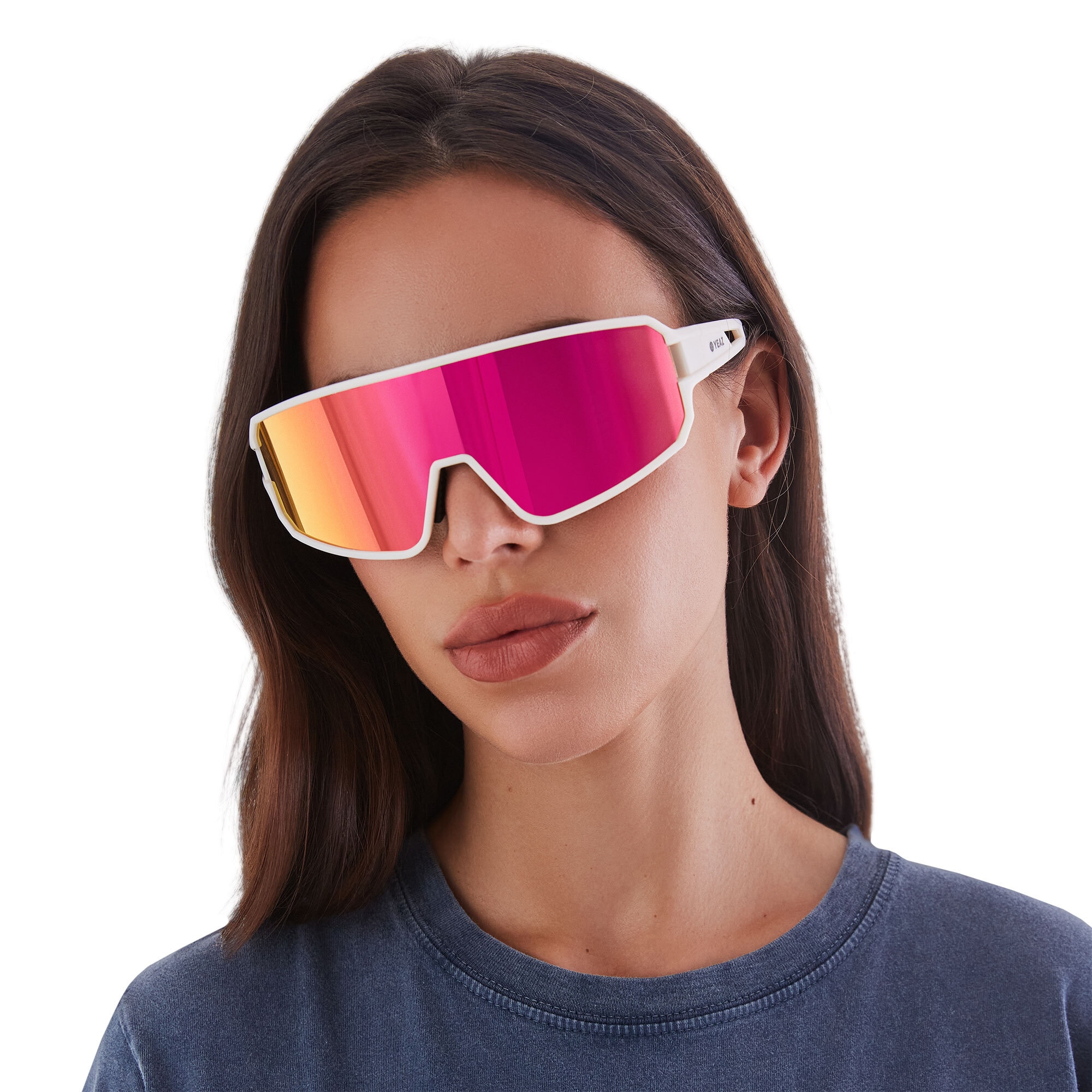 YEAZ Sportbrille »Sport-Sonnenbrille Creme White/Pink SUNWAVE«
