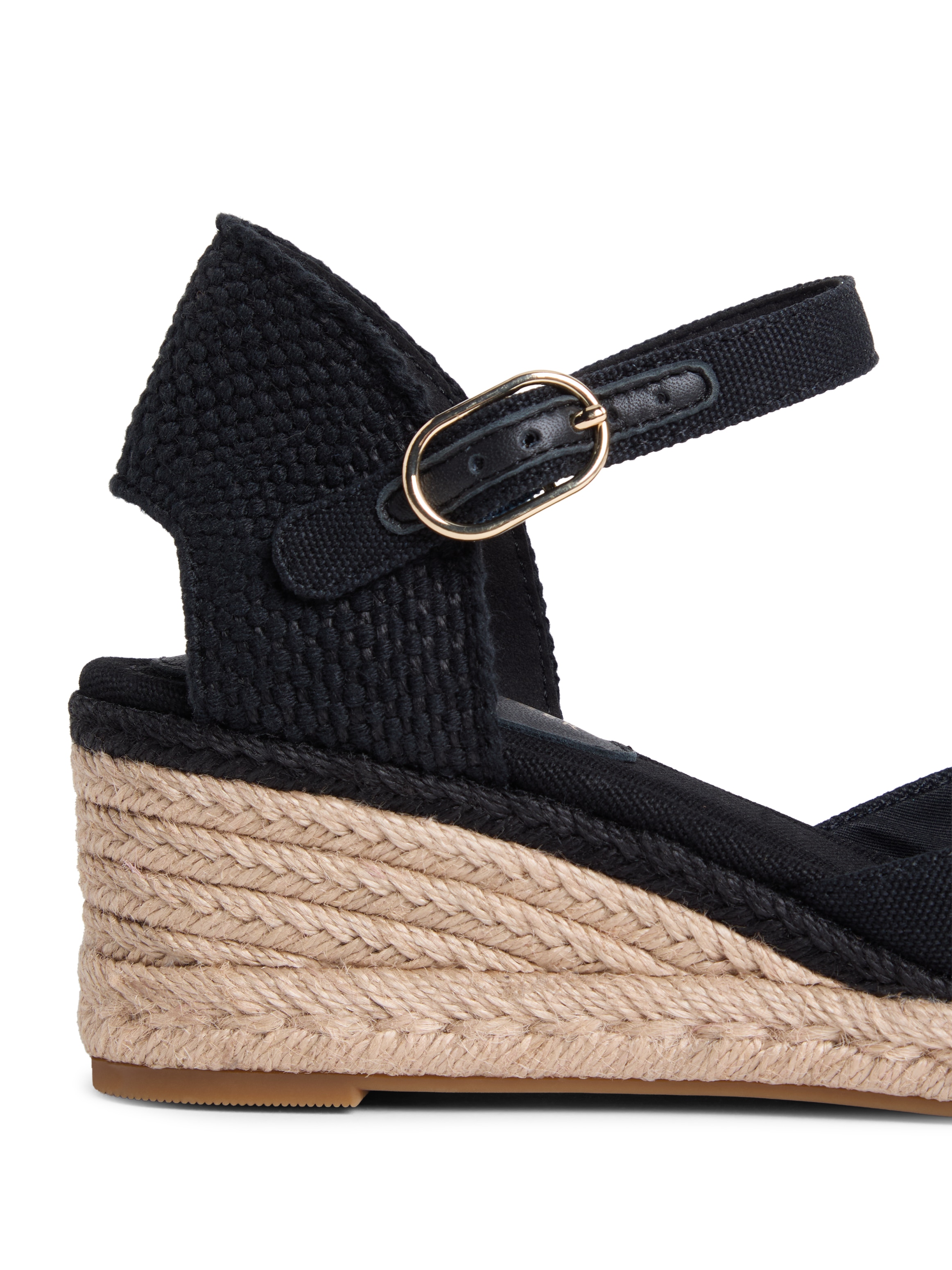 Tommy Hilfiger Keilsandalette »MID WEDGE ESPAD CLOSED TOE«  Plateau, Sommerschuh mit verstellbarer Schnalle, schmale Form