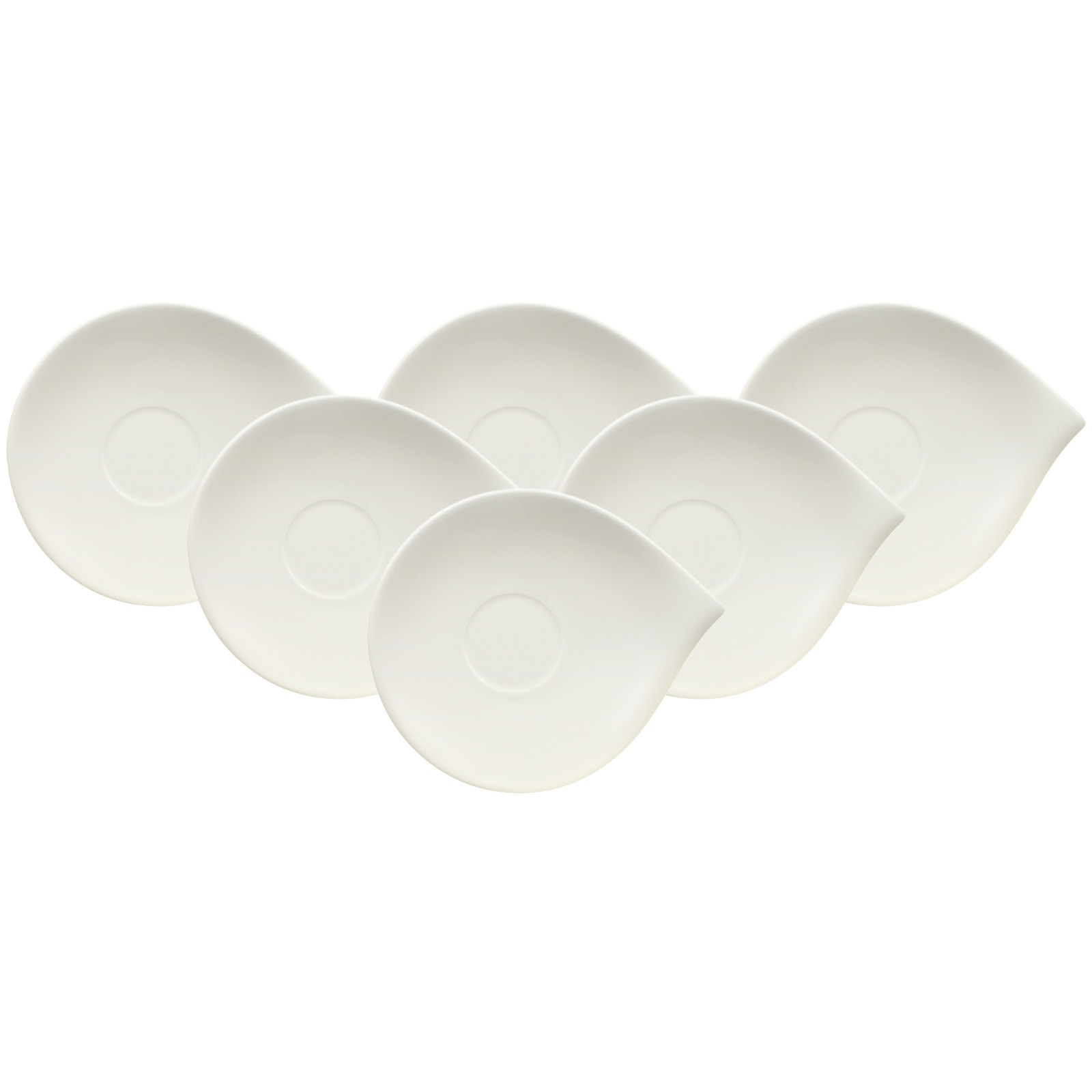 Villeroy & Boch Untertasse "Frühstücksuntertassen Flow 21 x 18 cm 6er Set weiß"