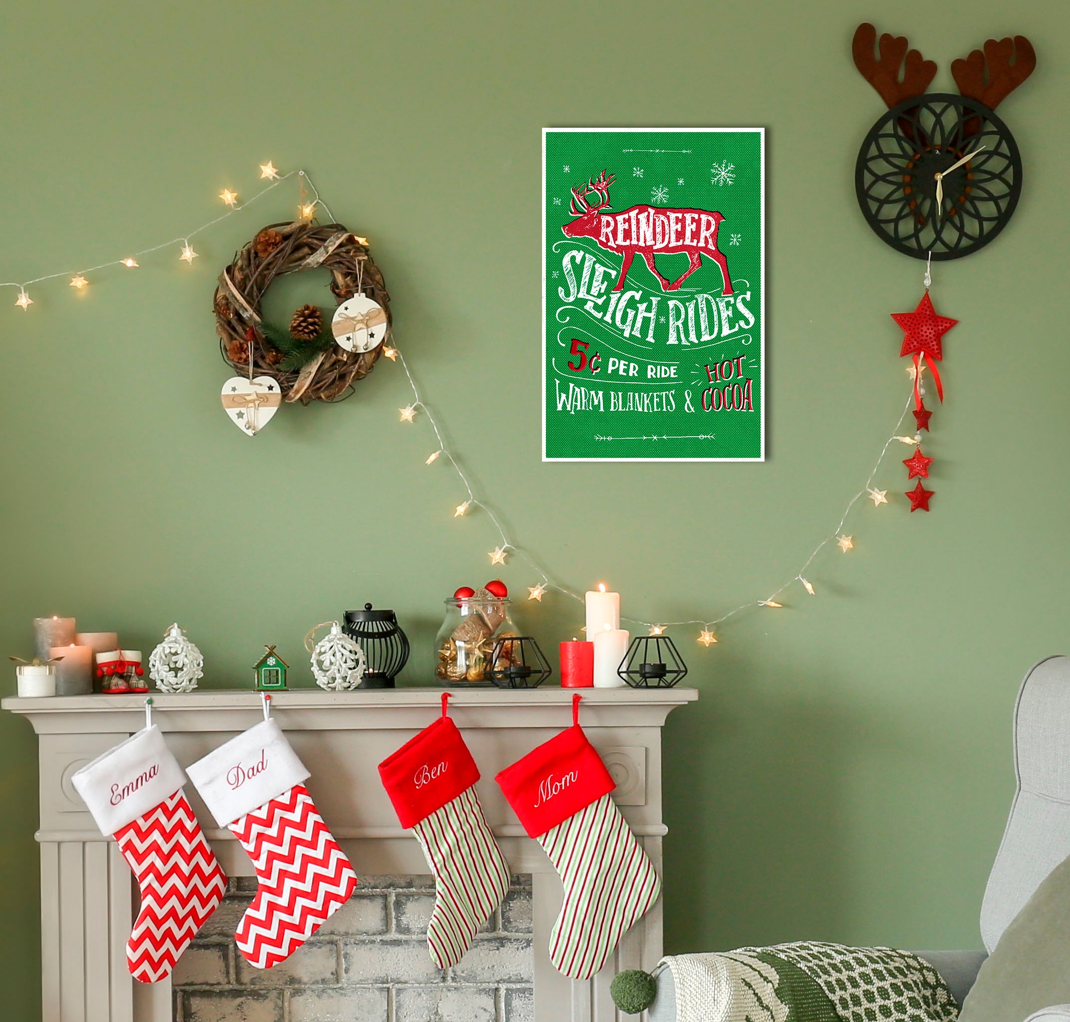 queence Metallbild »Reindeer Sleigh Rides« (1 ...